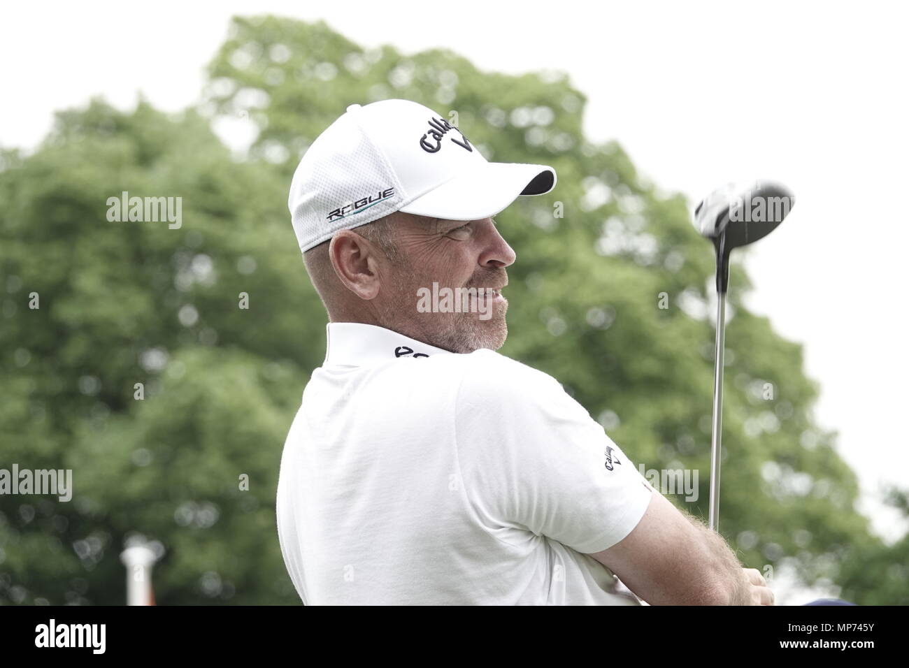 Wentworth Club, Surrey, UK . 21st May, 2018 Thomas Bjorn (Denmark) Ryder Cup Captain of Europe prepares for the start of the annual BMW/PGA CHAMPIONSHIP at The famous Wentworth Club Credit: Motofoto/Alamy Live News Stock Photo