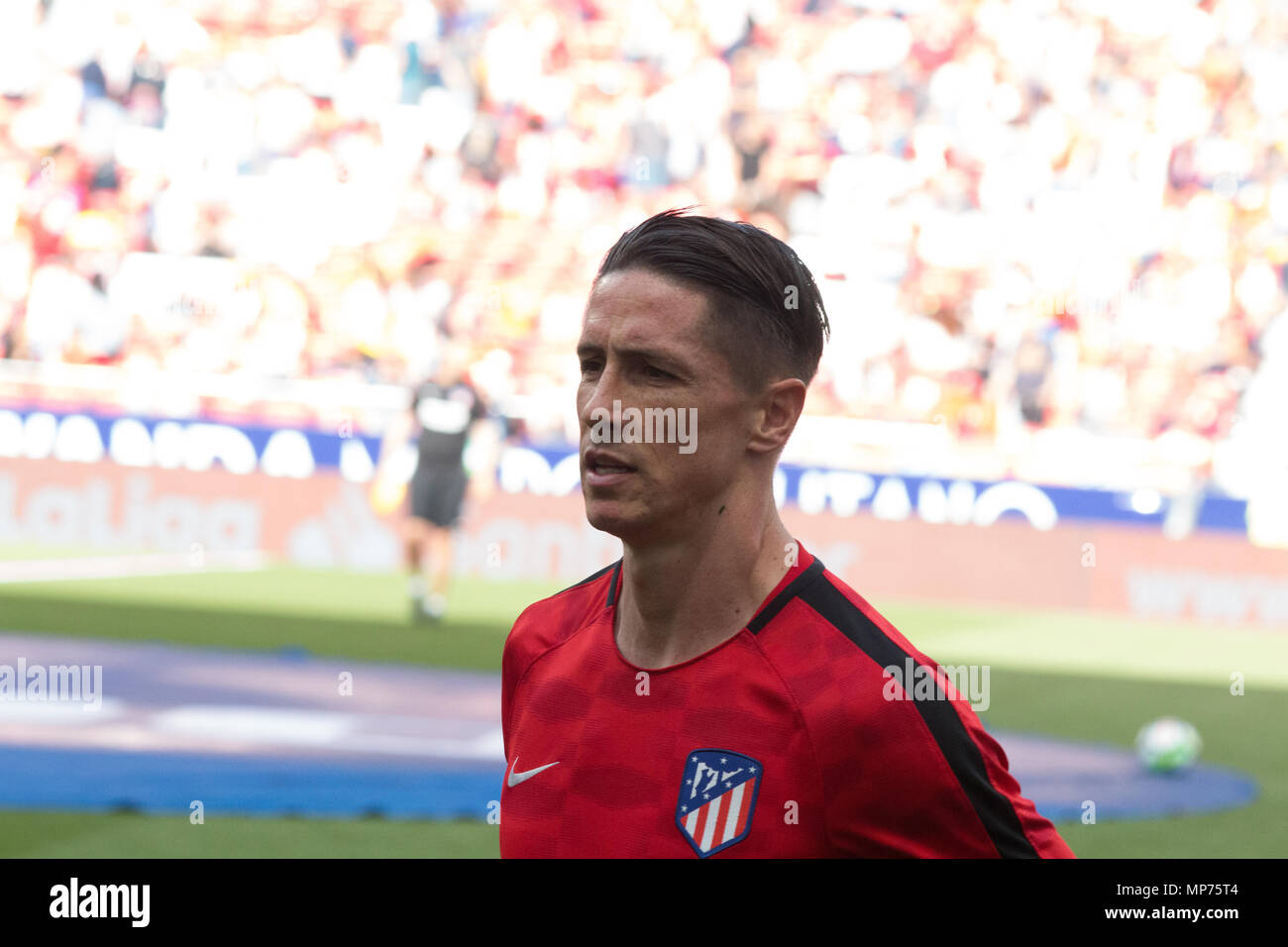 Madrid, Spain. 20th May 2018. Wanda Metropolitano stadium. Madrid. Spain. More than 68.000 people comes to see the 38th seasson of La Liga and the retire of Fernando Torres Idol of the club. The match confront Atletico de Madrid v Eibar S.D. In the image Fernando Torres. Credit: Jorge Gonzalez /Alamy Live News/Alamy Live News Stock Photo