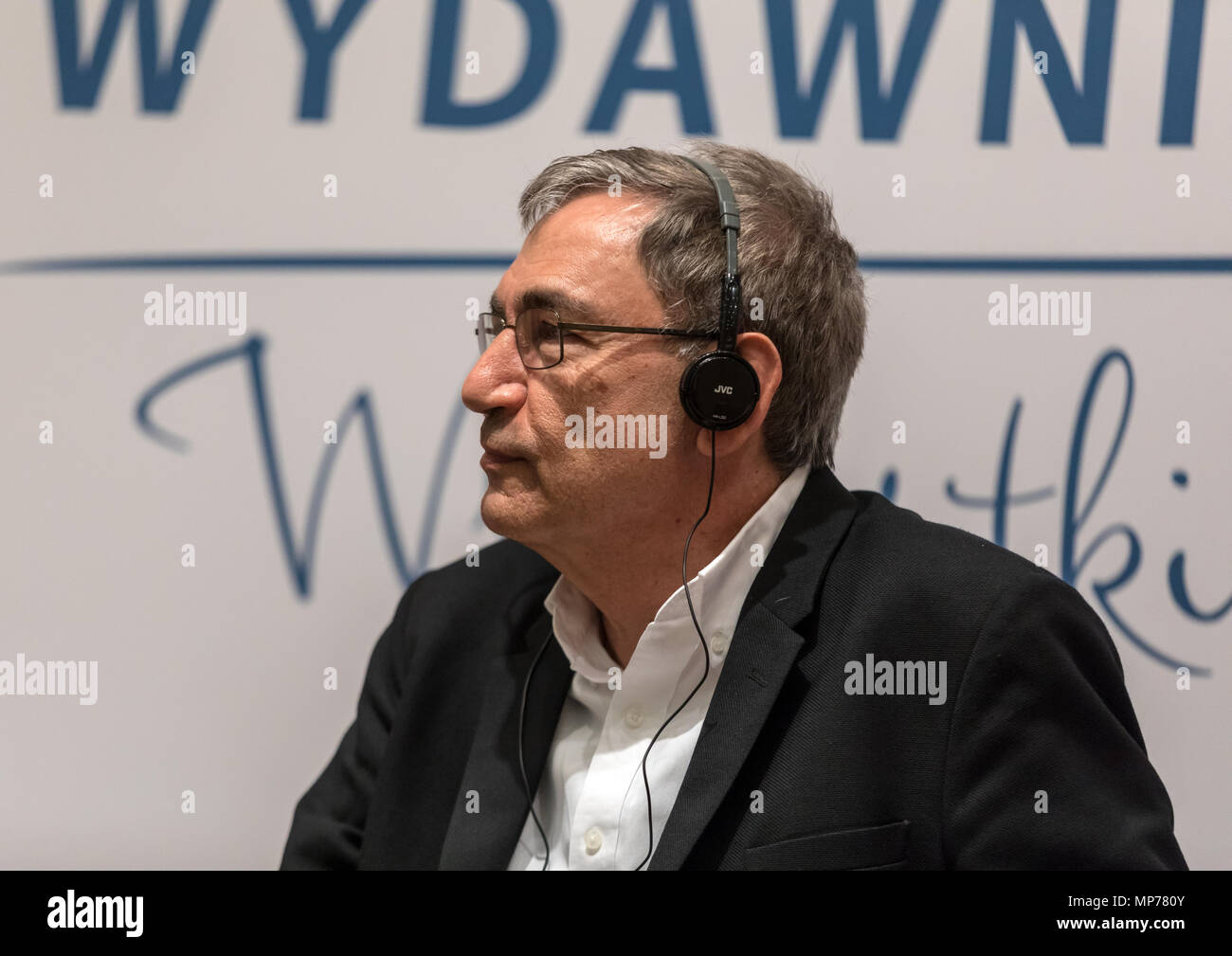 Cracow, Poland - May 21, 2018: Meeting with the Turkish writer, Nobel Prize laureate Orhan Pamuk in Krakow on the occasion of the 65th anniversary of the Literary Publishers. Poland Credit: Wieslaw Jarek/Alamy Live News Stock Photo