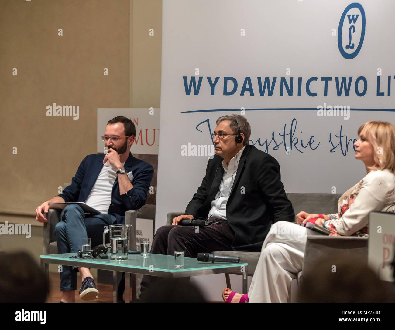 Cracow, Poland - May 21, 2018: Meeting with the Turkish writer, Nobel Prize laureate Orhan Pamuk in Krakow on the occasion of the 65th anniversary of the Literary Publishers. Poland Credit: Wieslaw Jarek/Alamy Live News Stock Photo