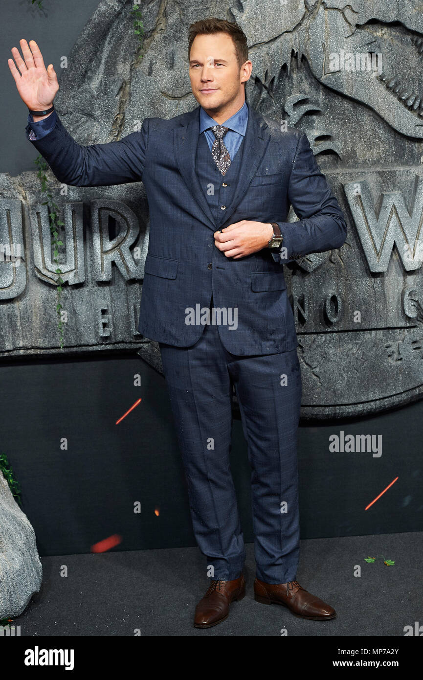 Madrid, Spain. 21st May, 2018. Chris Pratt attends 'Jurassic World: Fallen Kingdom' World Premiere at WiZink Center on May 21, 2018 in Madrid, Spain. May21, 2018. Credit: Jimmy Olsen/Media Punch ***No Spain***/Alamy Live News Stock Photo