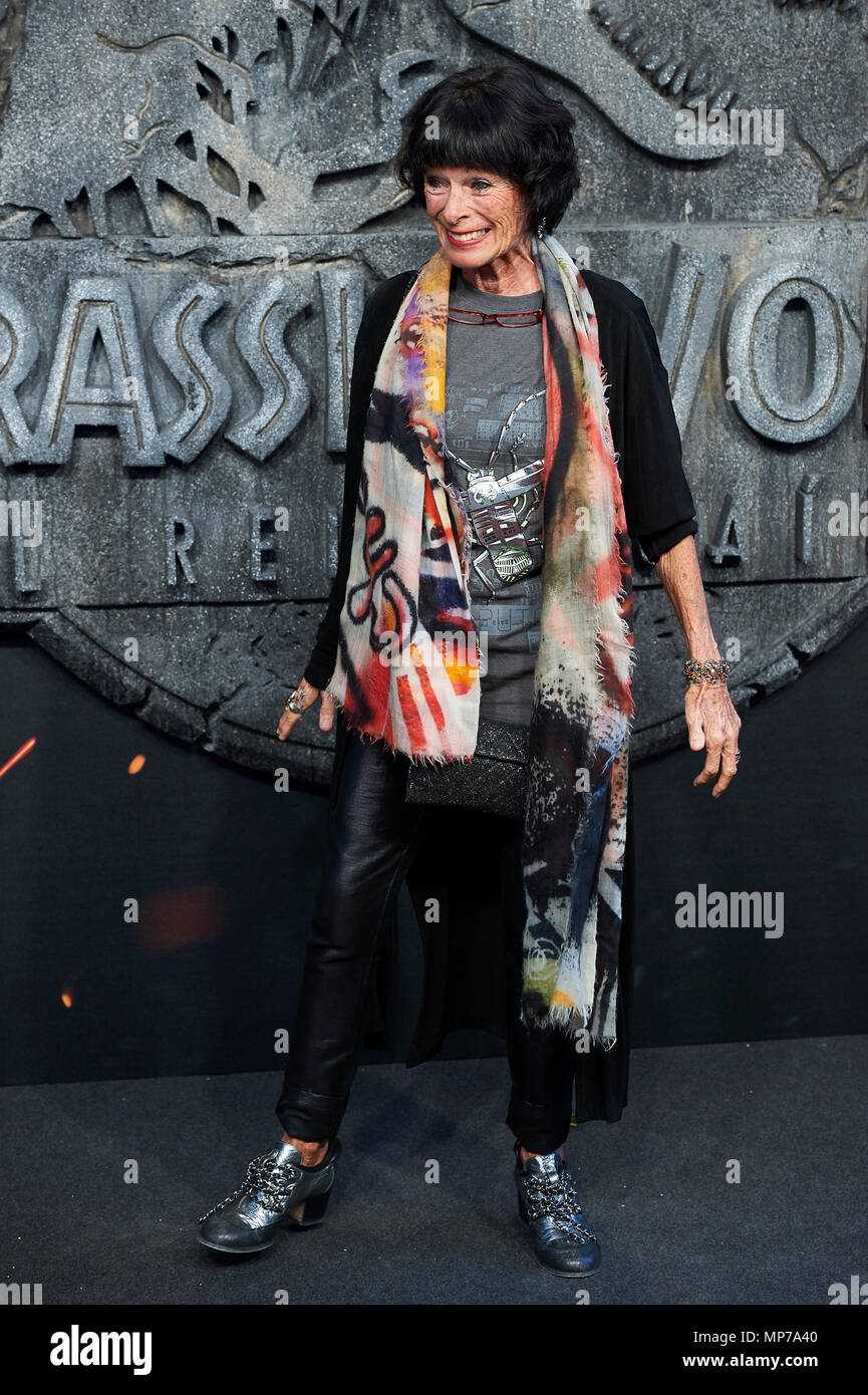 Madrid, Spain. 21st May, 2018. Geraldine Chaplin attends 'Jurassic World: Fallen Kingdom' World Premiere at WiZink Center on May 21, 2018 in Madrid, Spain. May21, 2018. Credit: Jimmy Olsen/Media Punch ***No Spain***/Alamy Live News Stock Photo