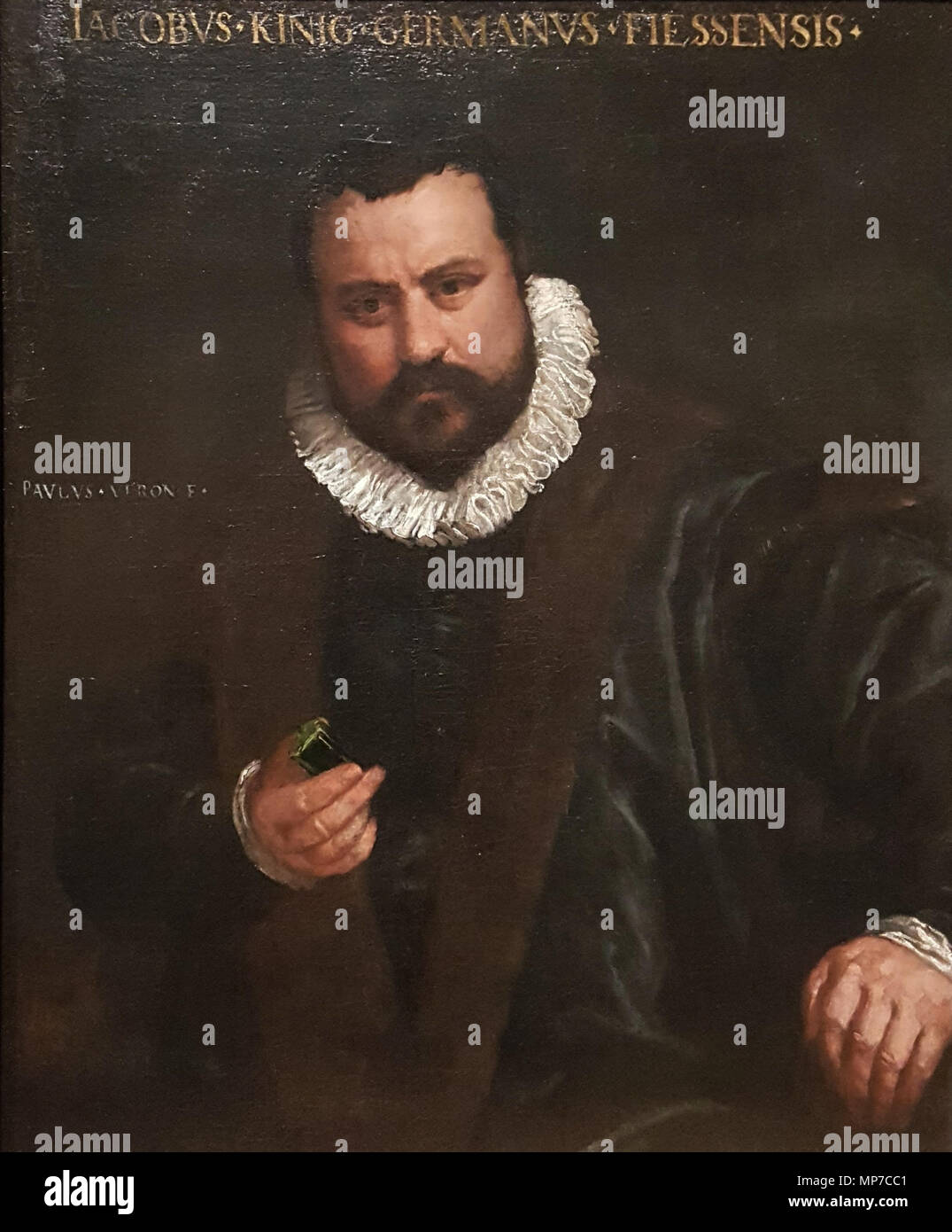 English: Portrait of Johann Jakob König   between 1575 and 1580.   959 Paolo Veronese 039 Stock Photo