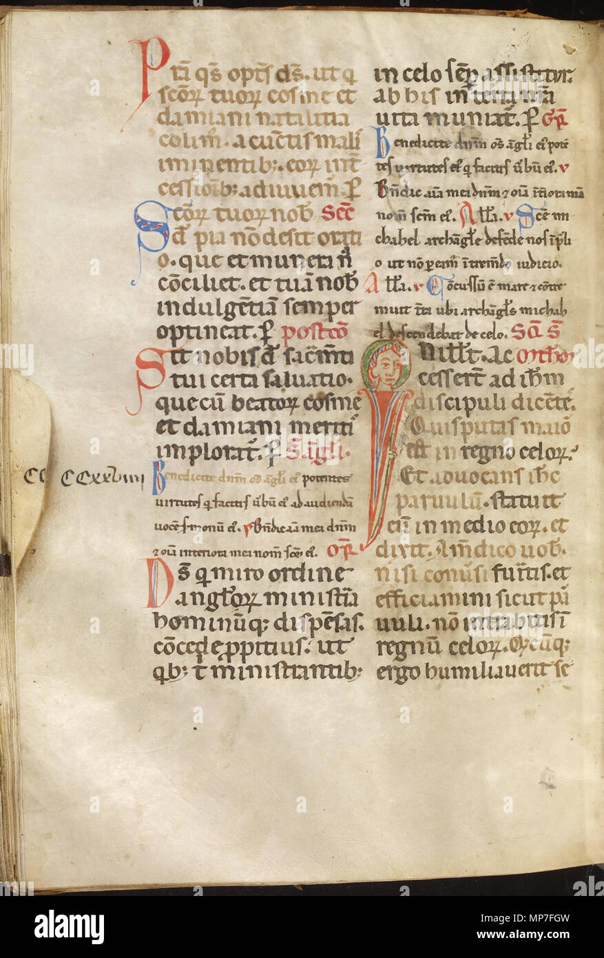 Leaf from St. Francis Missal  between 1172 and 1228 (Medieval).   677 Italian - Leaf from St Francis Missal - Walters W75229V - Full Page Stock Photo