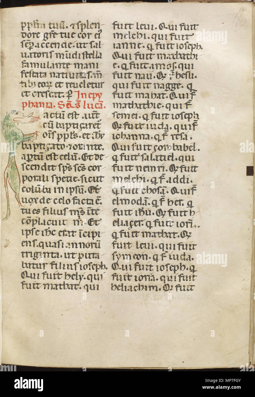 Leaf from St. Francis Missal  between 1172 and 1228 (Medieval).   677 Italian - Leaf from St Francis Missal - Walters W75180R - Full Page Stock Photo