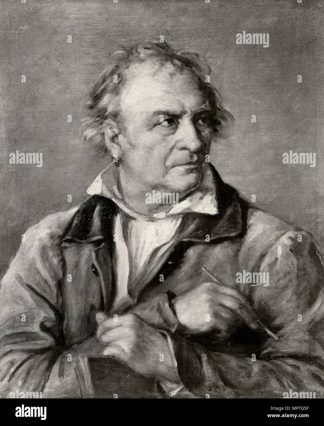 Portrait Johann Christian Reinhart, Rome  circa 1832.   680 J C Reinhart by Eduard von Heuss Stock Photo