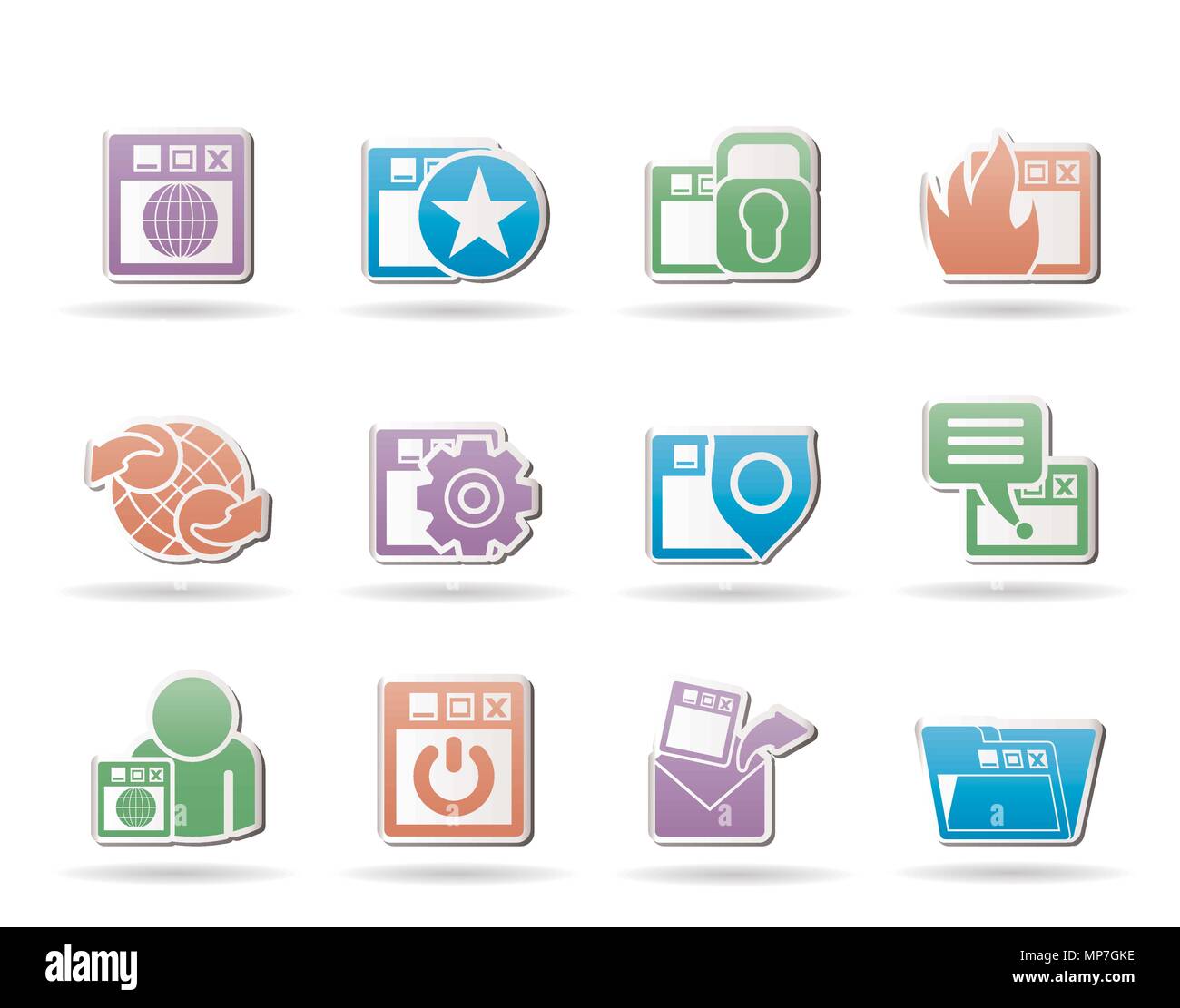 Internet, website and Security Icons - vector icon set Stock Vector ...