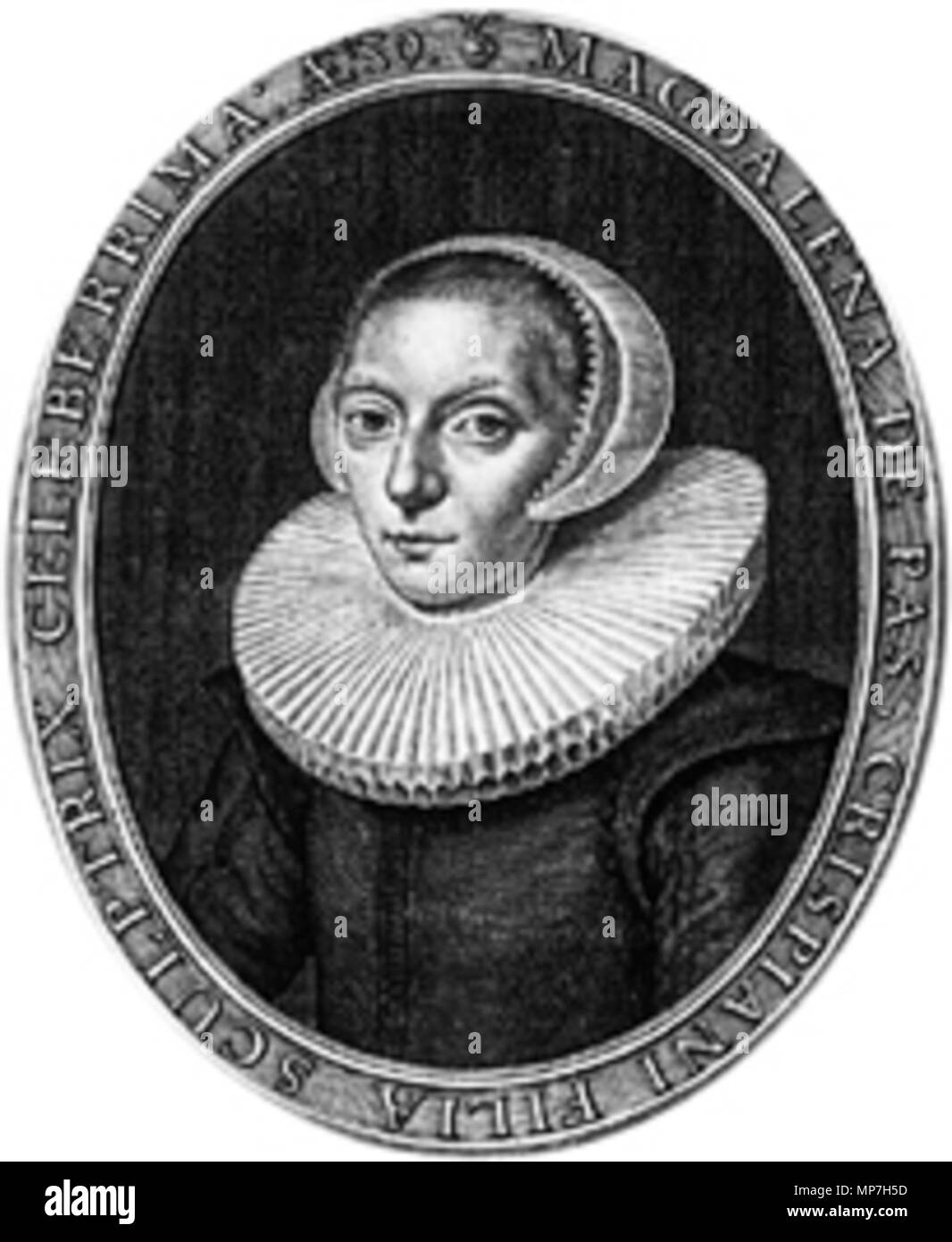 Portrait of Magdalena van de Passe   1630.   963 Simon van de Passe - portrait of Magdalena van de Passe Stock Photo