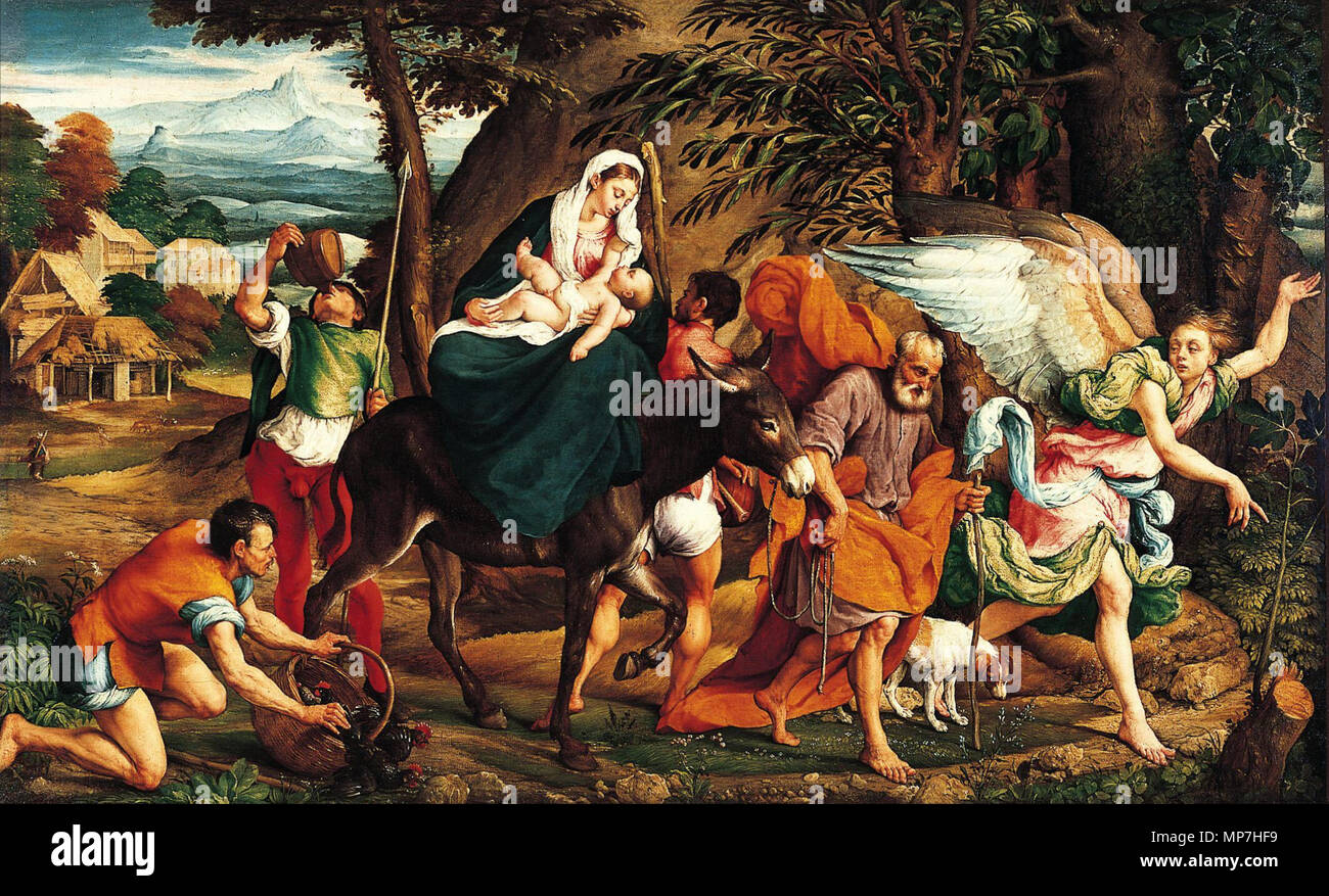 La Fuga In Egitto Spiegata Ai Bambini The Flight into Egypt circa 1544-45. 686 Jacopo Bassano - La Fuga in