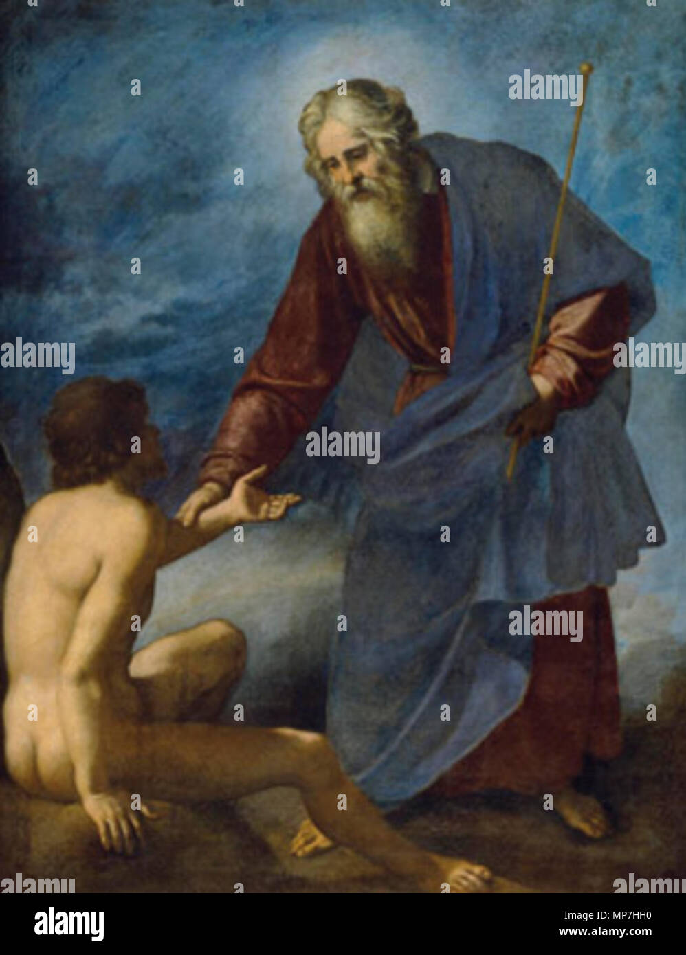 . English The Creation of Adam, oil on canvas painting by Jacopo Da