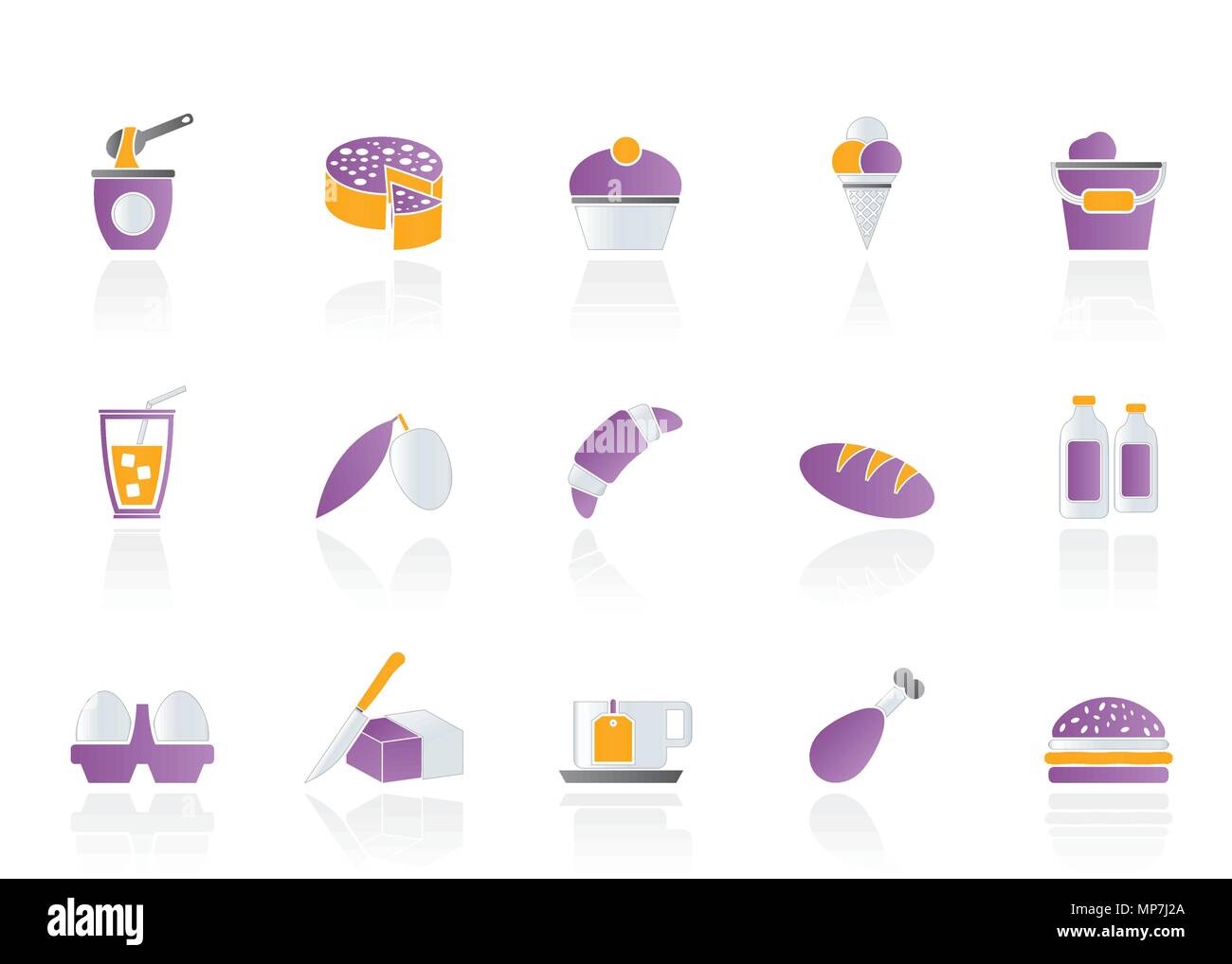 Dairy Products - Food and Drink icons - vector icon set Stock Vector ...