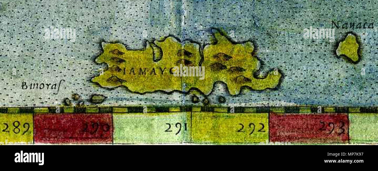 . English: Fragment of an early map of Cuba with Jamaica at the bottom and part of Hispaniola at the lower right. From Ruscelli's atlas, probably the 1562 edition, published in Italy. 1562.   Girolamo Ruscelli  (16th century – 1566)      Alternative names Girolamo Rvscelli, (pseudonyms Alessio Piemontese, Alexius Pedemontanus), Джироламо Рушелли  Description Italian cartographer  Date of birth/death 16th century 1566  Location of birth/death Viterbo Venice  Work period 16th century  Work location Venice  Authority control  : Q2903986 VIAF: 34568422 ISNI: 0000 0001 2127 4500 LCCN: n81057258 GND Stock Photo