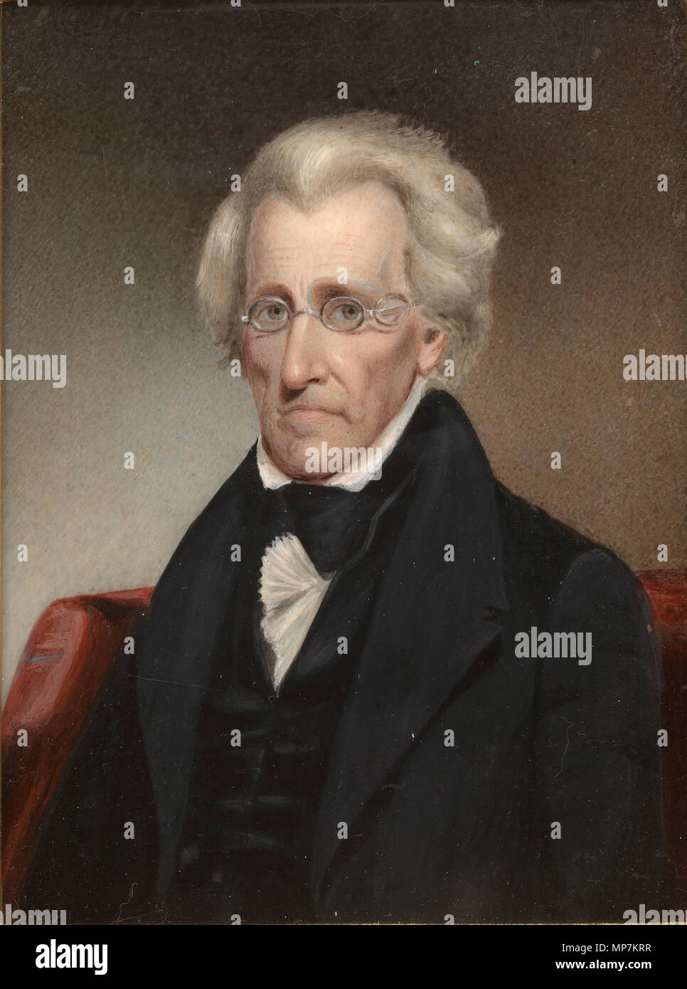 Andrew Jackson.  English: Portrait of Andrew Jackson (1767-1845) Русский: Портрет Эндрю Джексона (1767-1845) к 25-летию победы американских войск по его руководством над англичанами в Битве за Новый Орлеан . 1840.   694 James Tooley, Jr. - Portrait of Andrew Jackson (1840) - Google Art Project Stock Photo