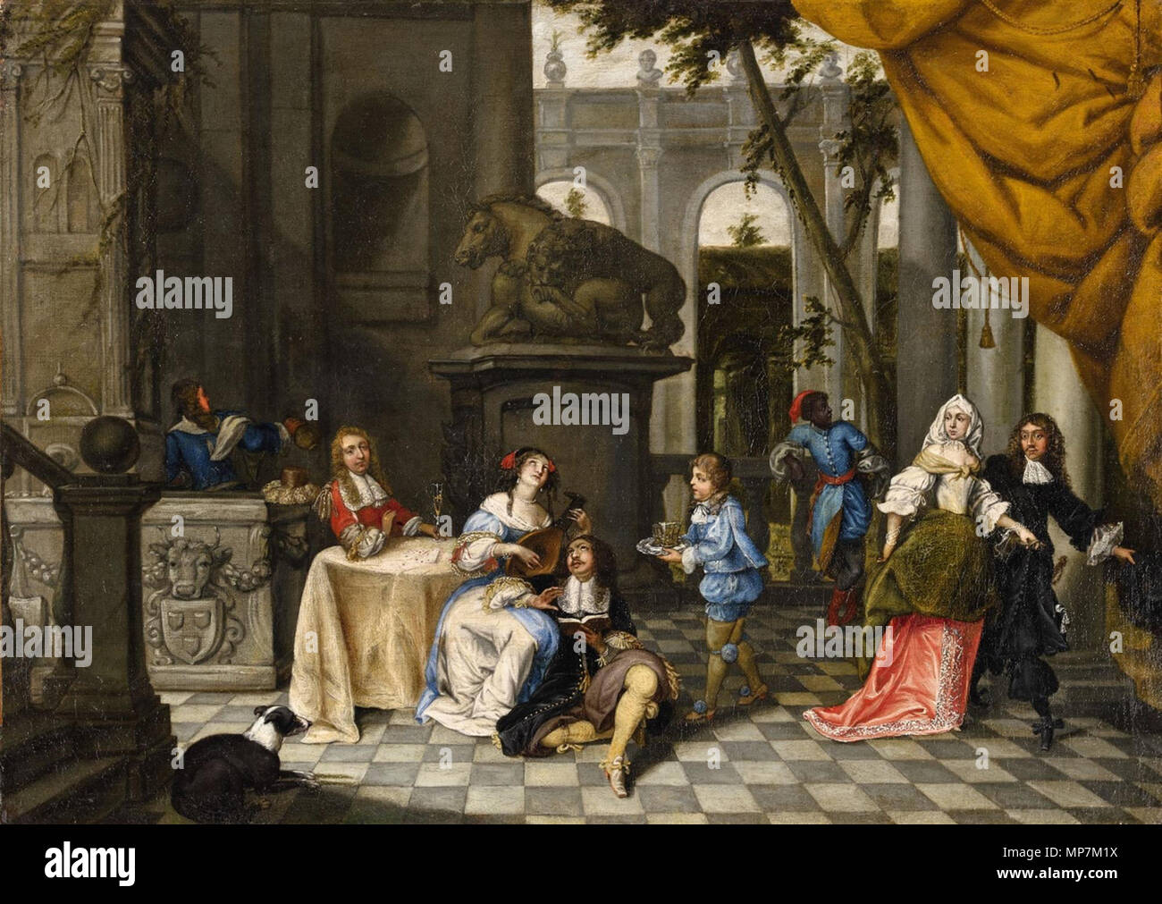 An Interior with Courtship Scenes and Servants early 18th century. 695 ...