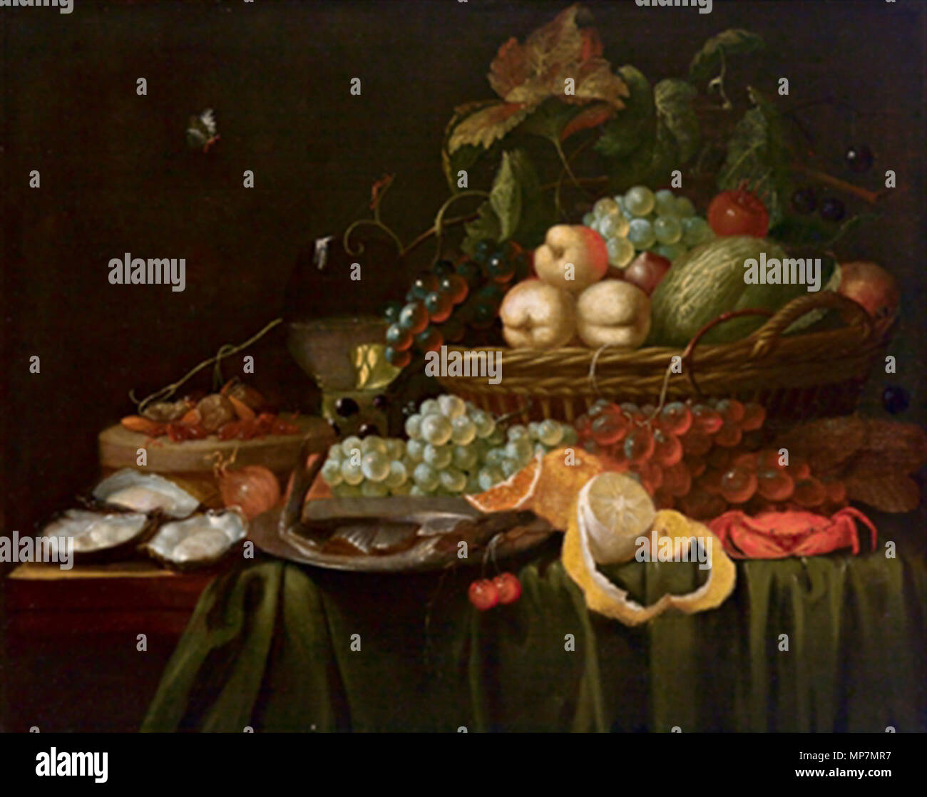 Fruit Still Life With Grapes Peaches Herring And Oysters Circa 1675 Attributed To Jan Frans Van Son 1658 1701 Description Flemish Artist Painter Botanical Illustrator And Art Dealer Date Of Birth Death