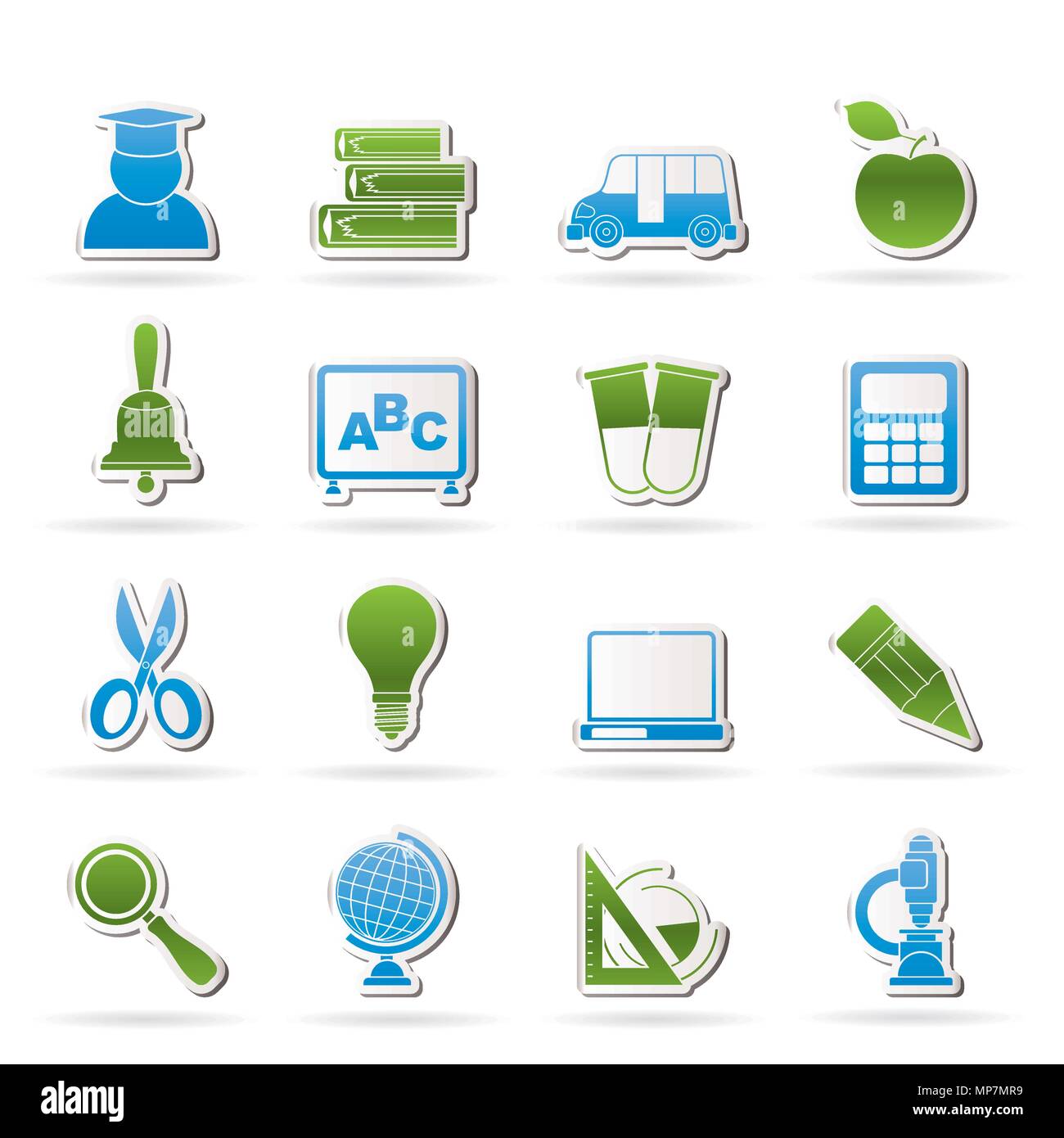 Education and school icons - vector icon set Stock Vector Image & Art ...