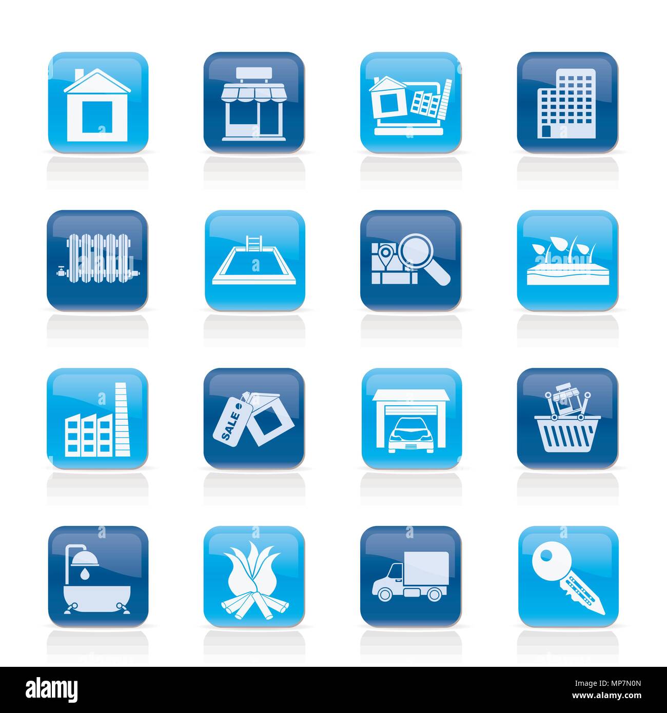 Real Estate and building icons - Vector Icon Set Stock Vector Image ...