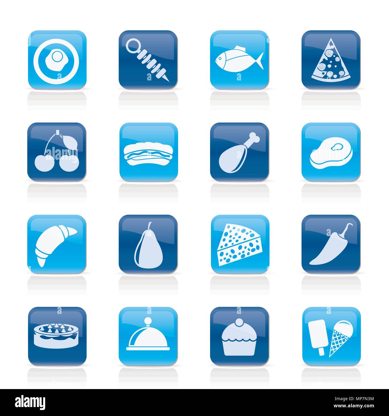 Different kind of food icons - vector icon set Stock Vector