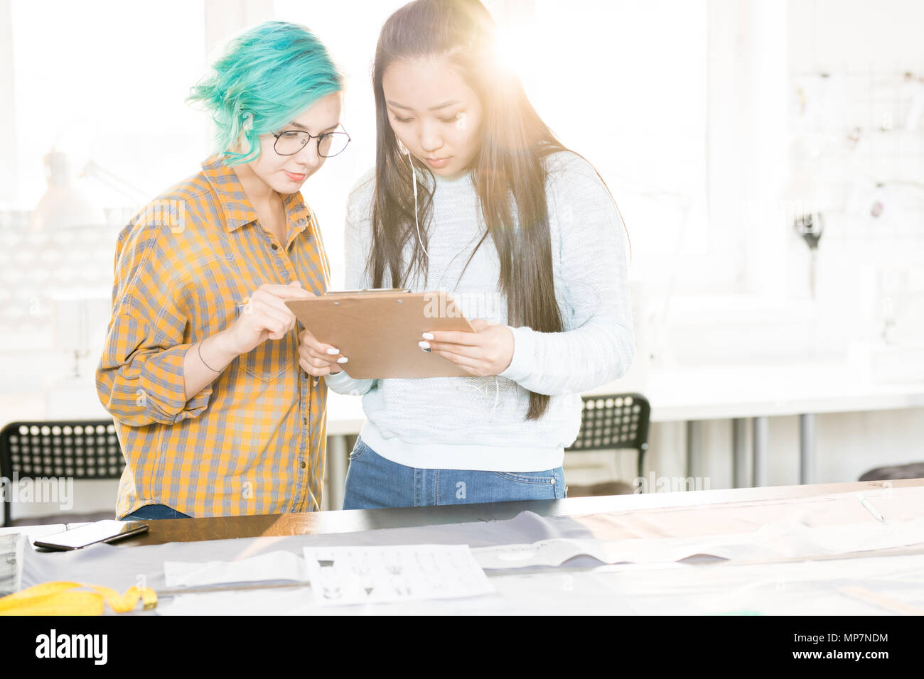 Creative Fashion Designers Collaborating Stock Photo