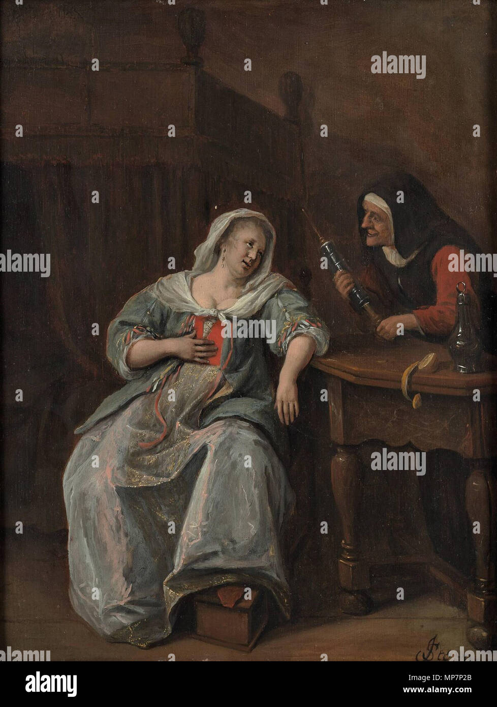 The Sick Woman  circa 1660-1670.   701 Jan Steen 018 Stock Photo