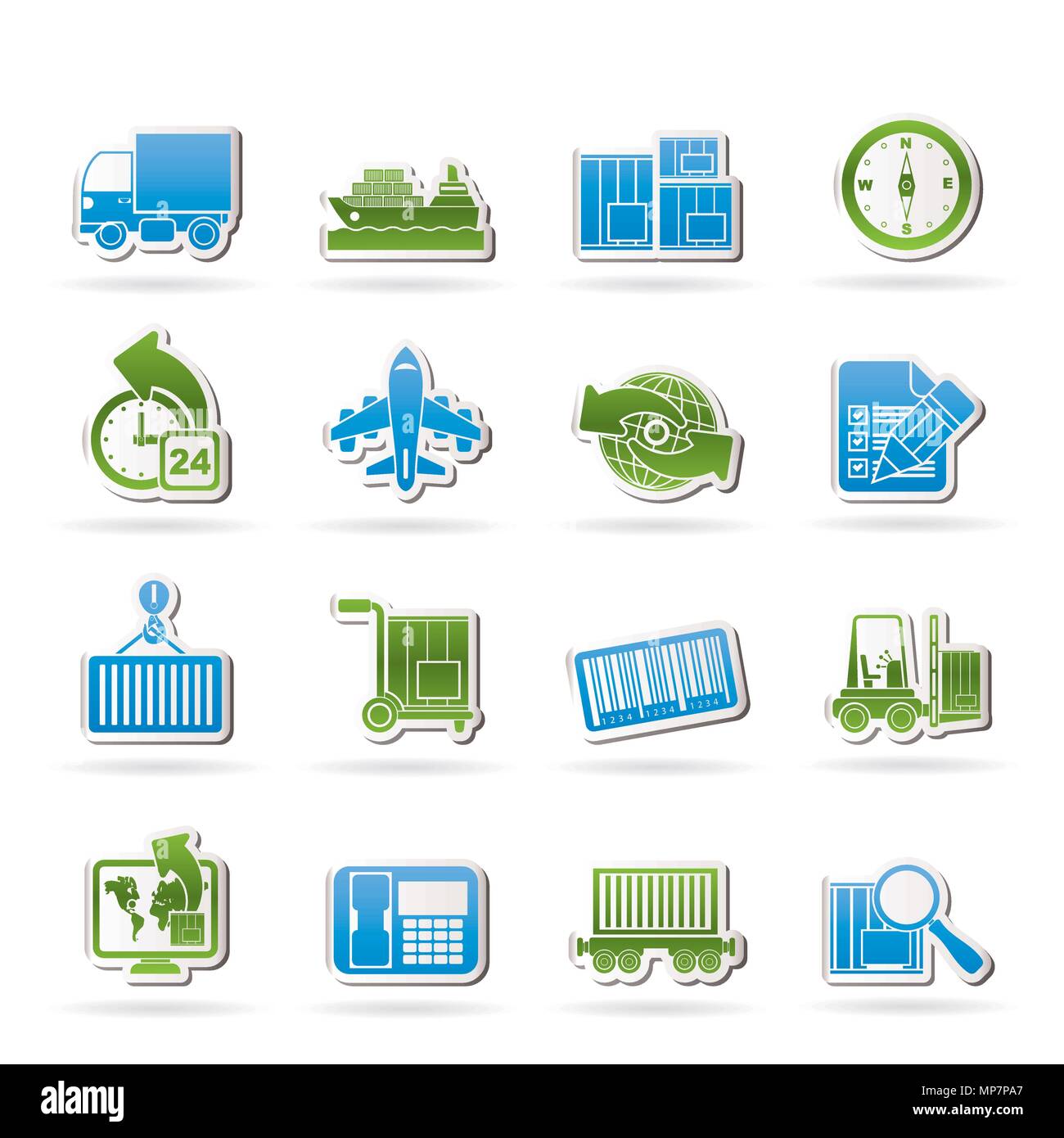 Shipping and logistics icons vector icon set Stock Vector Image & Art