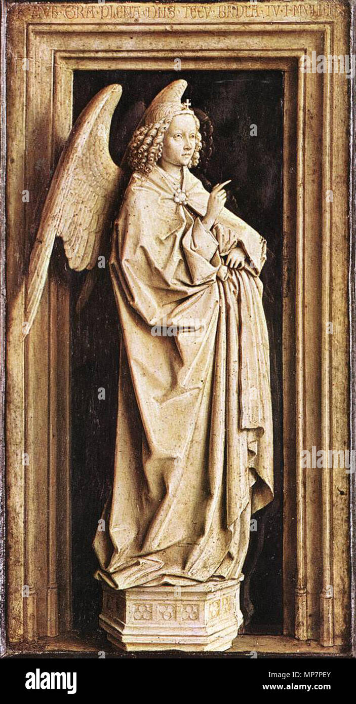 The Annunciation  circa 1436.   703 Jan van Eyck - Annunciation - WGA7611 Stock Photo