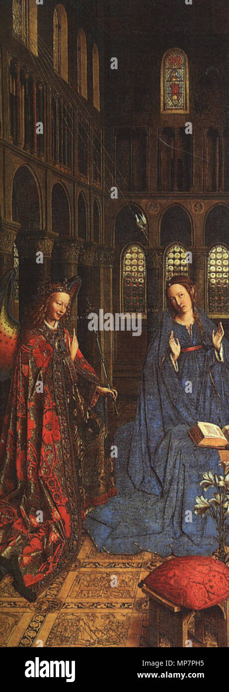 The Annunciation  circa 1435.   703 Jan van Eyck - The Annunciation - WGA07605 Stock Photo
