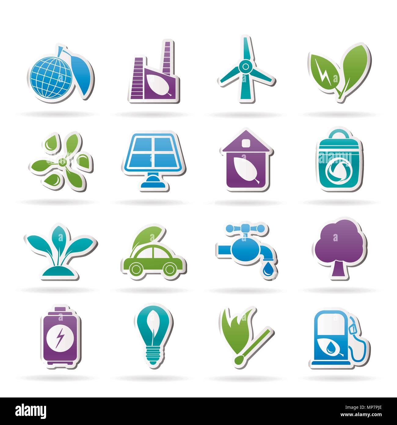 Green, Environment and ecology Icons - vector icon set Stock Vector ...