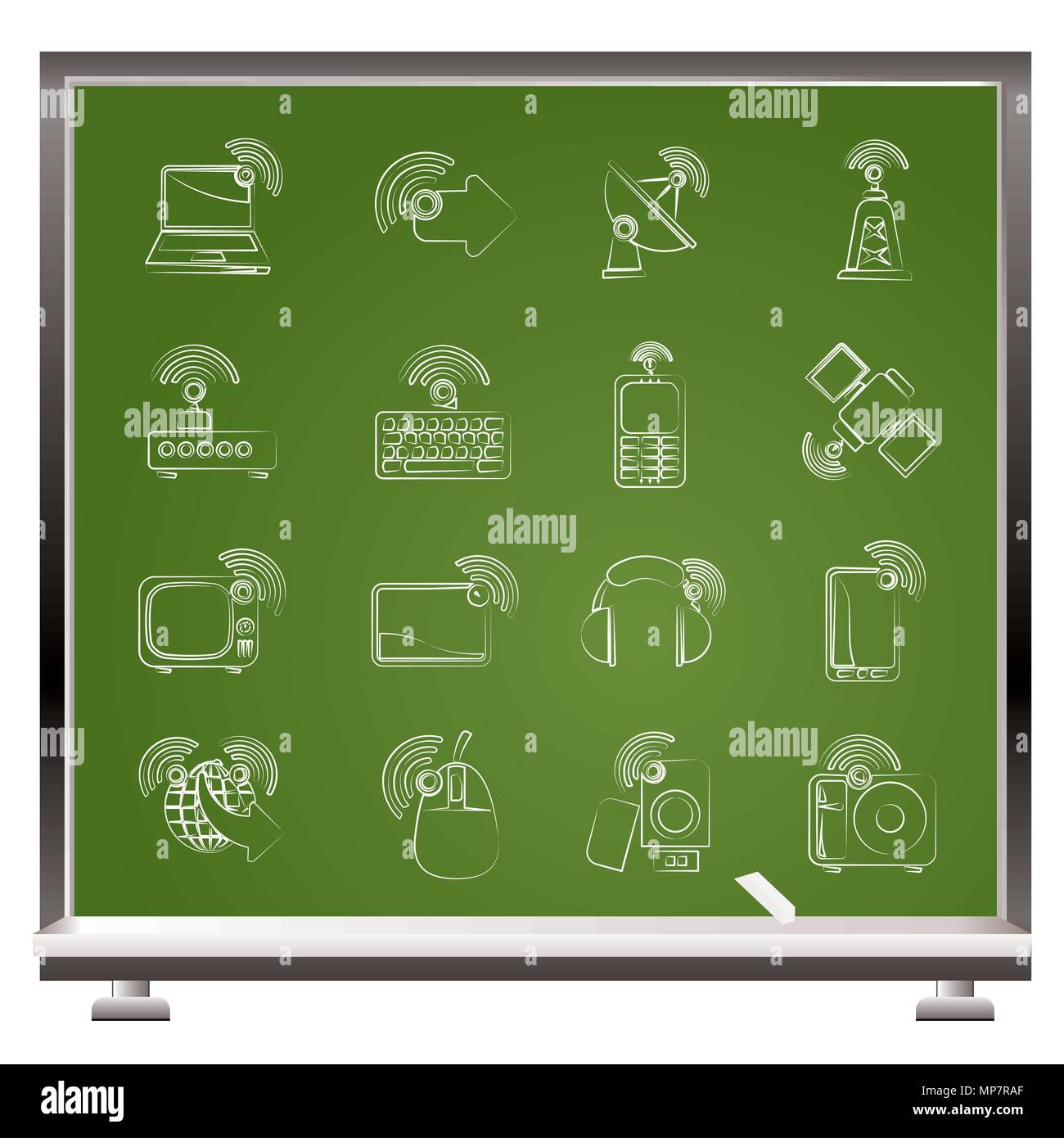 Wireless and technology icons - vector icon set Stock Vector Image ...
