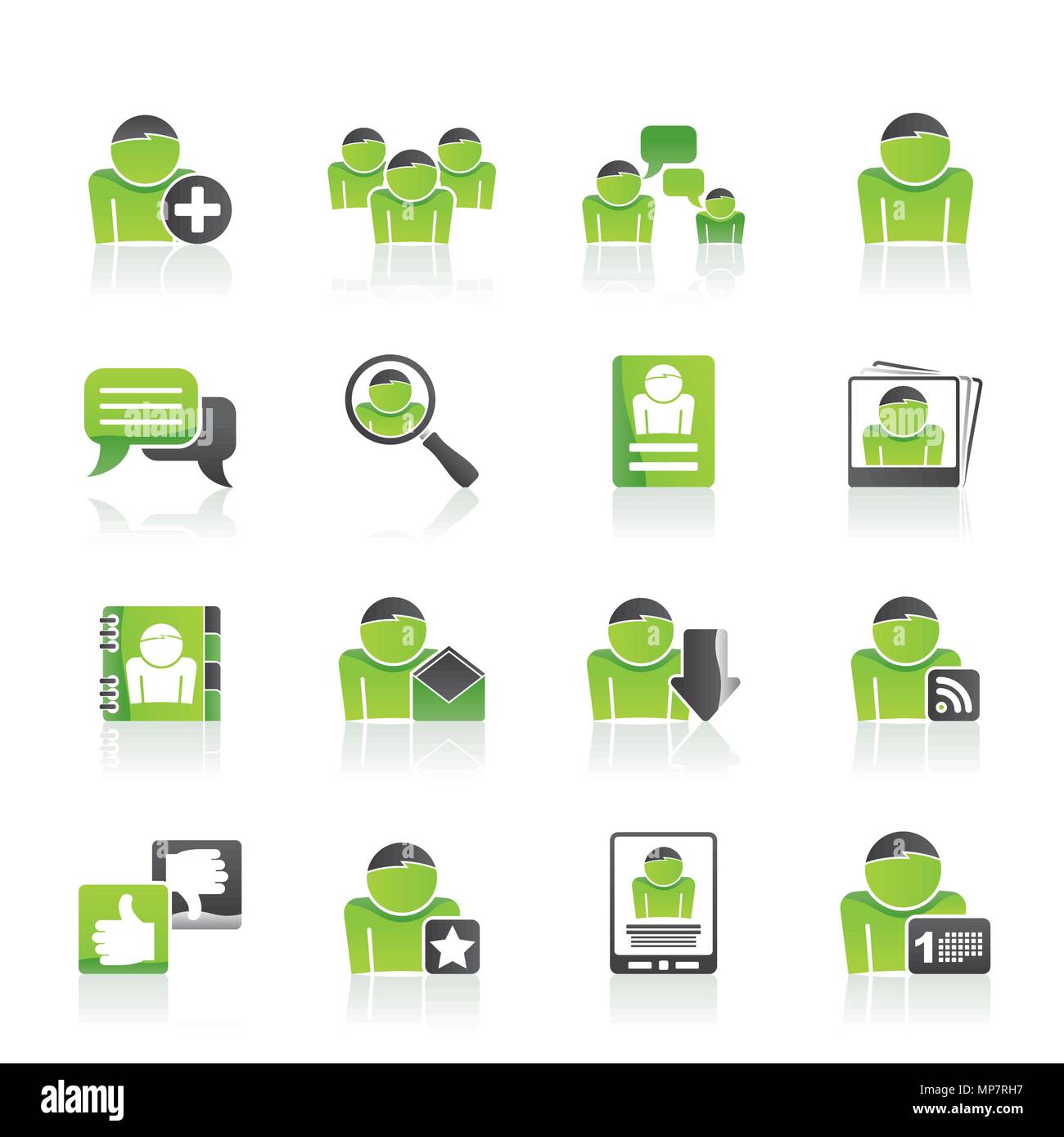 Social Media and Network icons - vector icon set Stock Vector Image ...