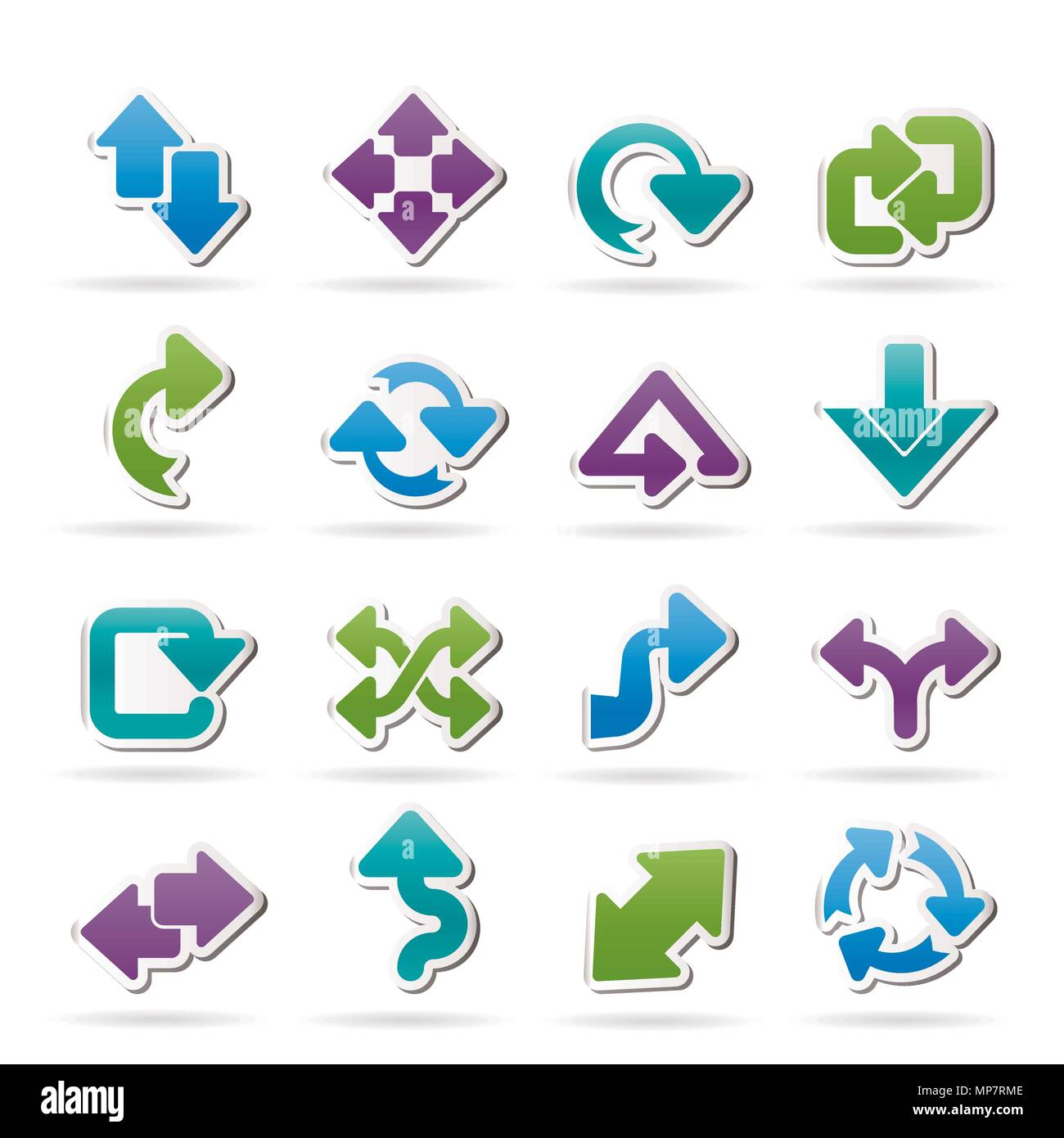 different kind of arrows icons - vector icon set Stock Vector