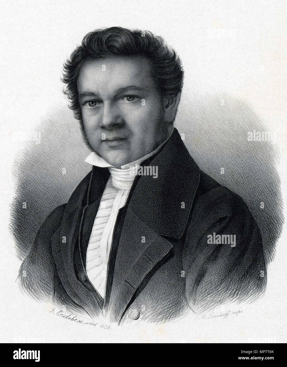 . English: Jacobus Cornelis Broers (1795-1847), professor medicine Leiden University . 1838. J. Erxleben 709 JCBroers Stock Photo