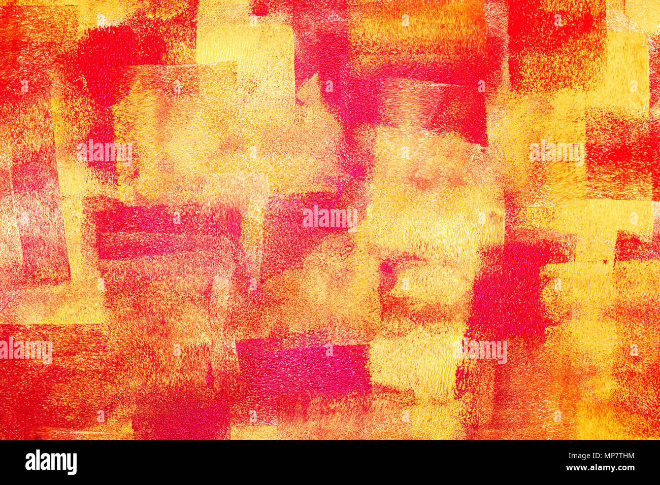 abstract colorful background with red and yellow paint roller strokes ...