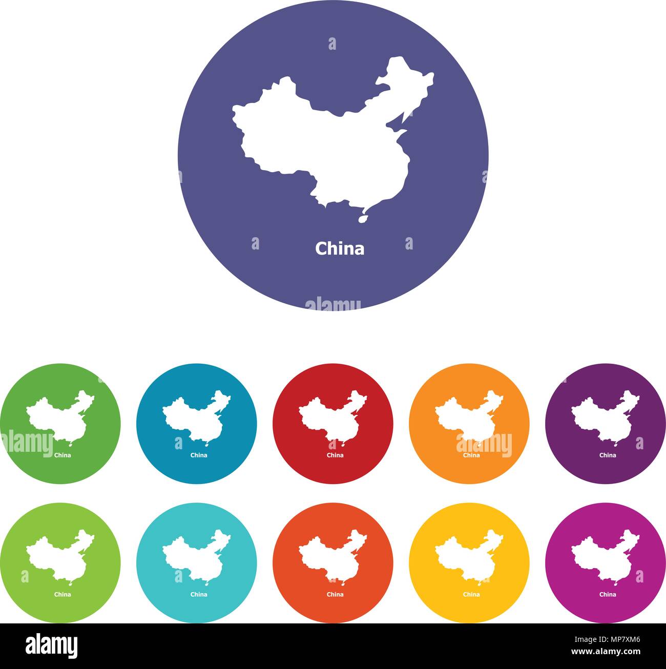 China map icon, simple style Stock Vector