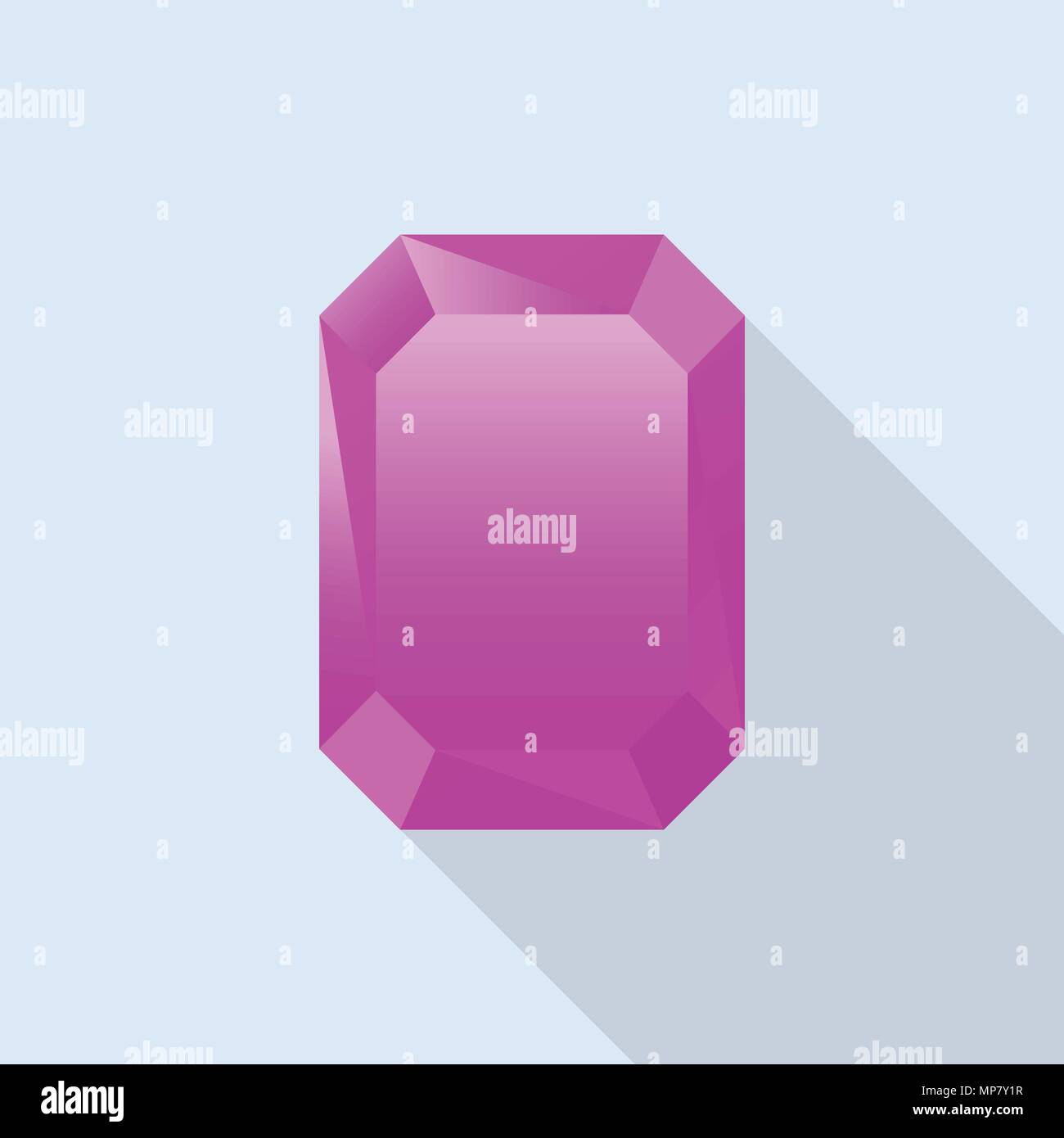 Pink tourmaline icon, flat style Stock Vector