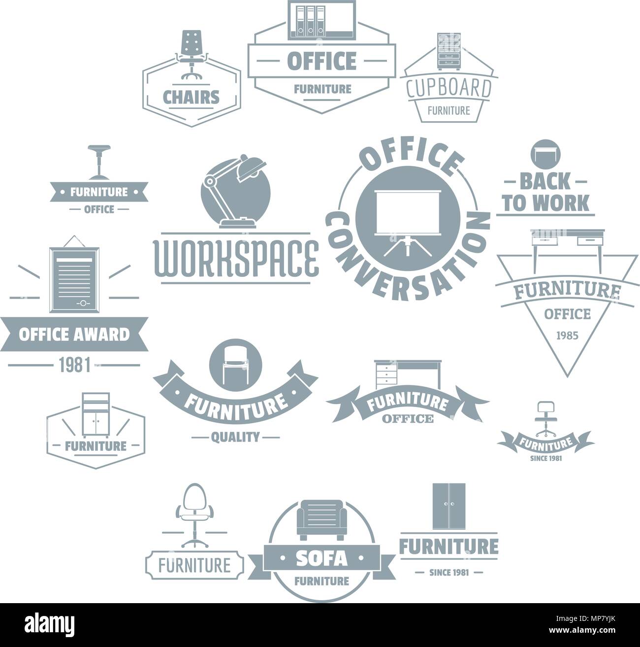 Office furniture logo icons set, simple style Stock Vector Image & Art Alamy