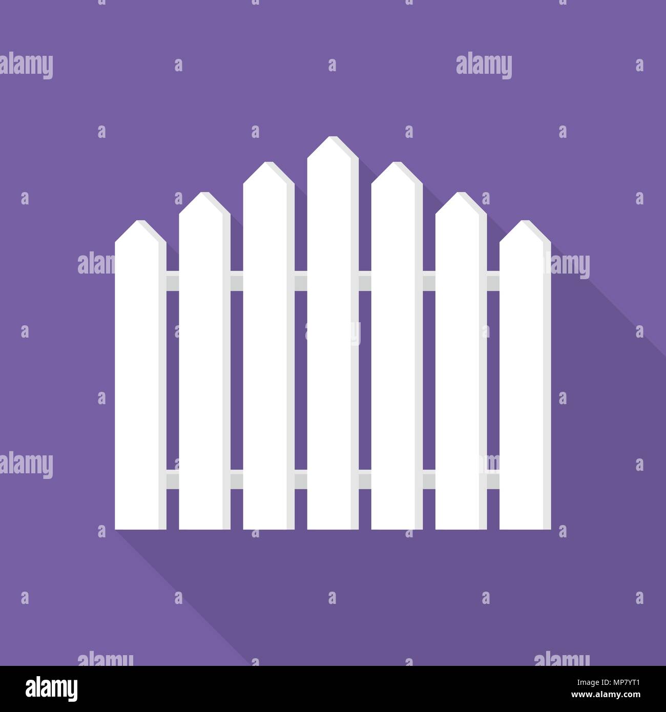 White fence icon, flat style Stock Vector