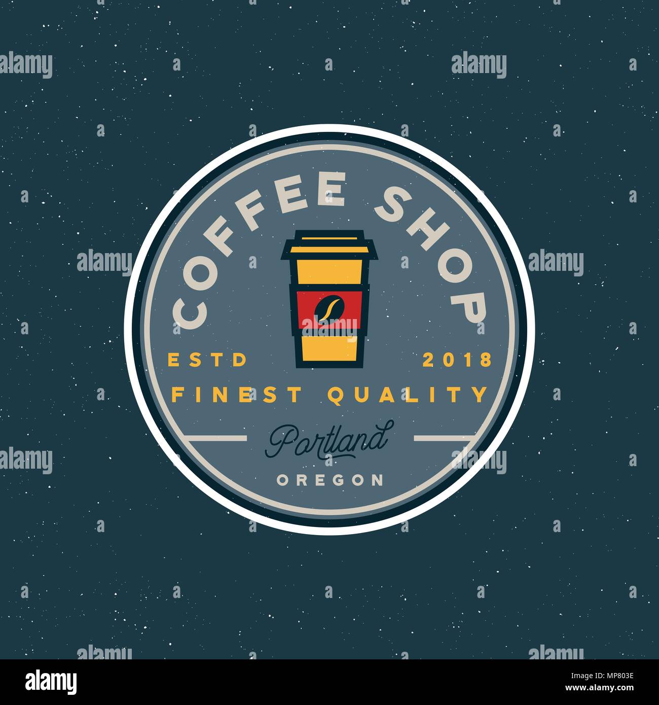 modern vintage coffee shop label. vector illustration Stock Vector ...