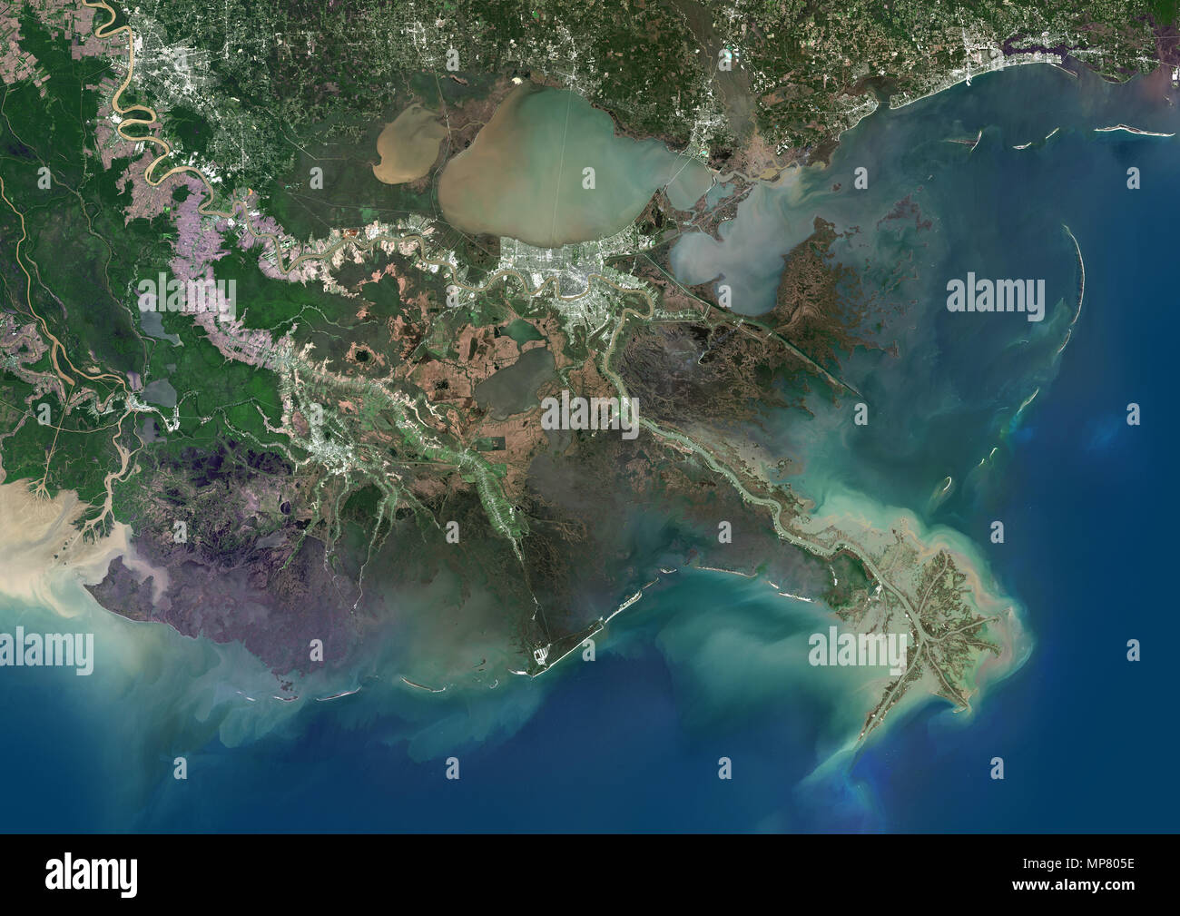 Mississippi River Delta, Louisiana, United States Stock Photo