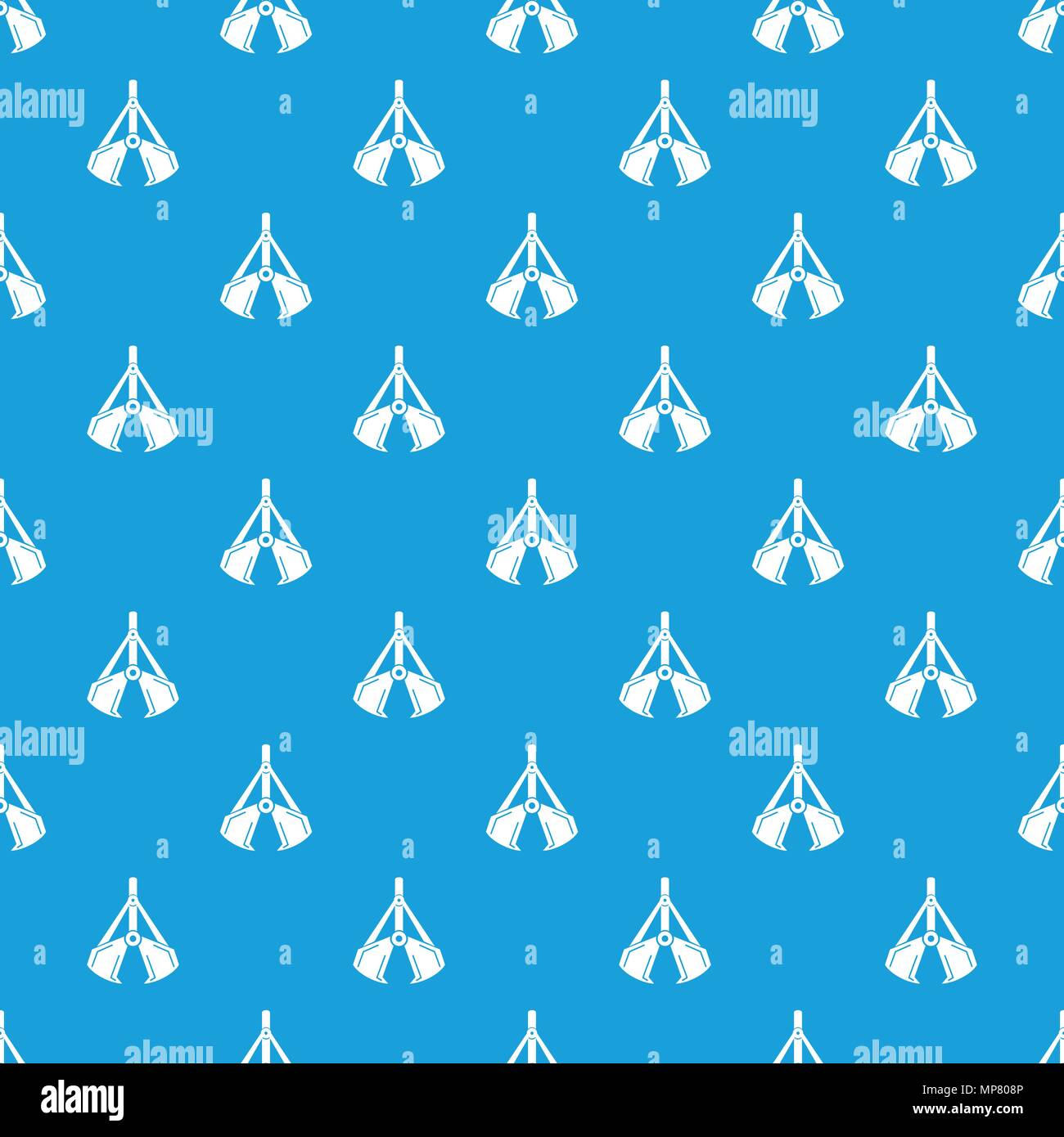 Excavator pattern vector seamless blue Stock Vector