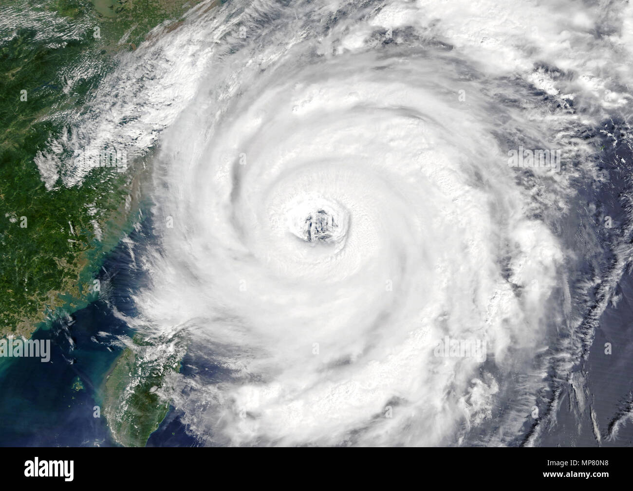 Typhoon Talim over East China Sea in 2017 Stock Photo