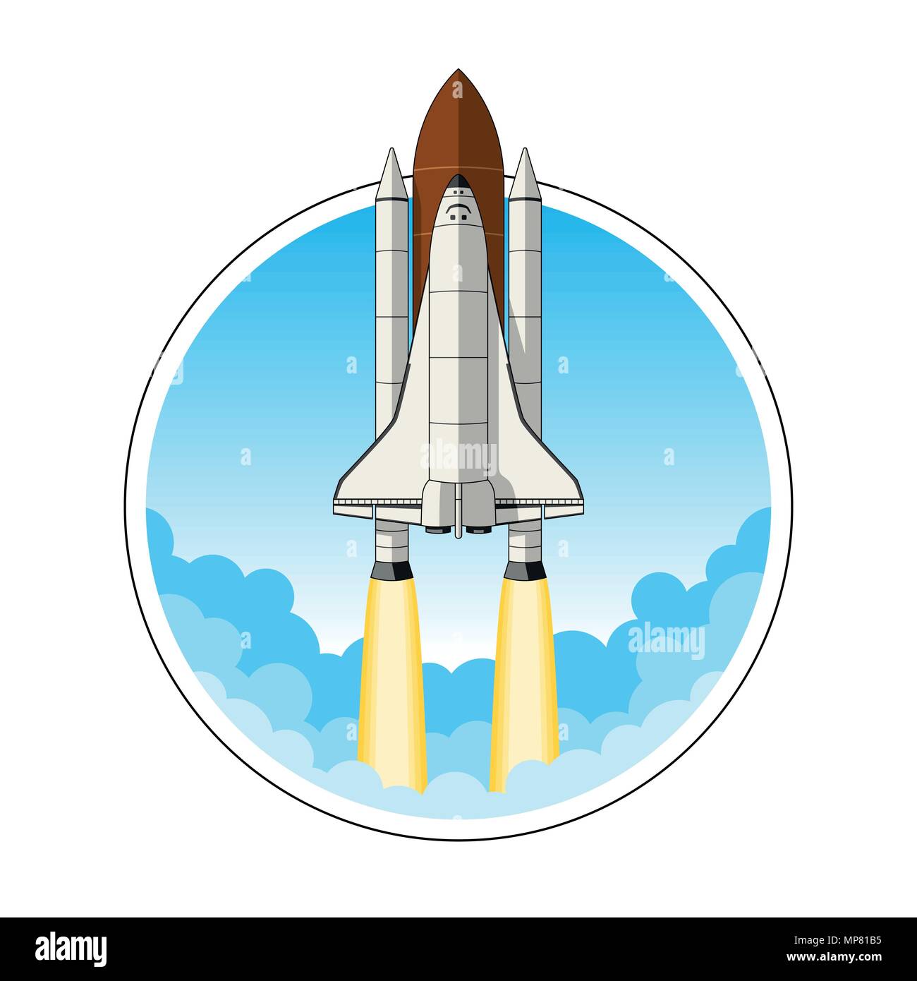 Space shuttle launch Stock Vector