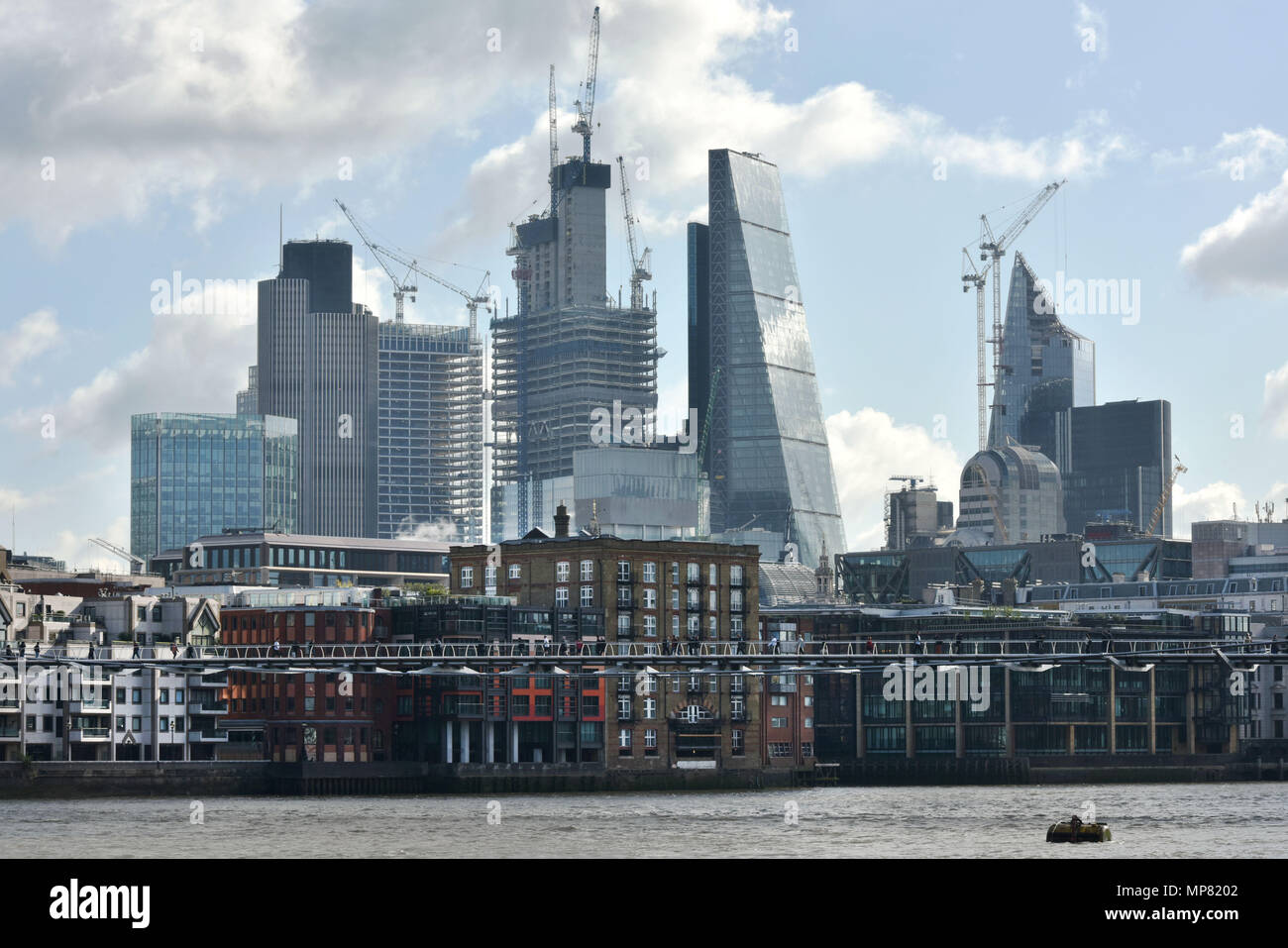 Next to the Leadenhall Building and NatWest tower, with The Scalpel in the background construction is underway on 22 Bishopsgate, formerly known as Th Stock Photo