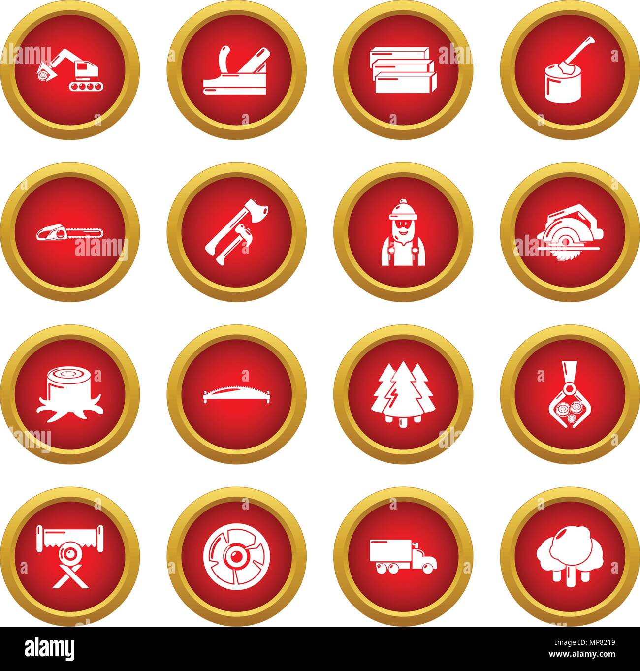 Timber industry icons set, simple style Stock Vector Image & Art - Alamy