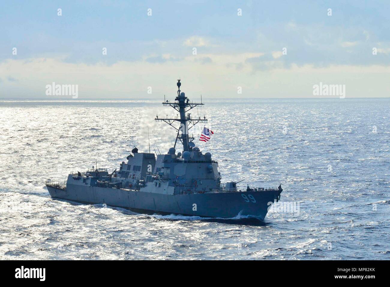 The U.S. Navy Arleigh Burke-class guided-missile destroyer USS Farragut ...