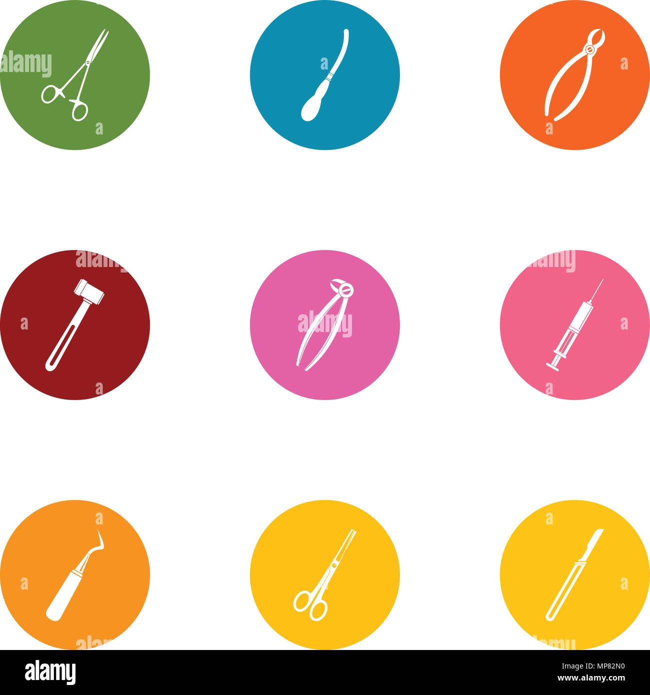 Repair the tooth icons set, flat style Stock Vector Image & Art - Alamy
