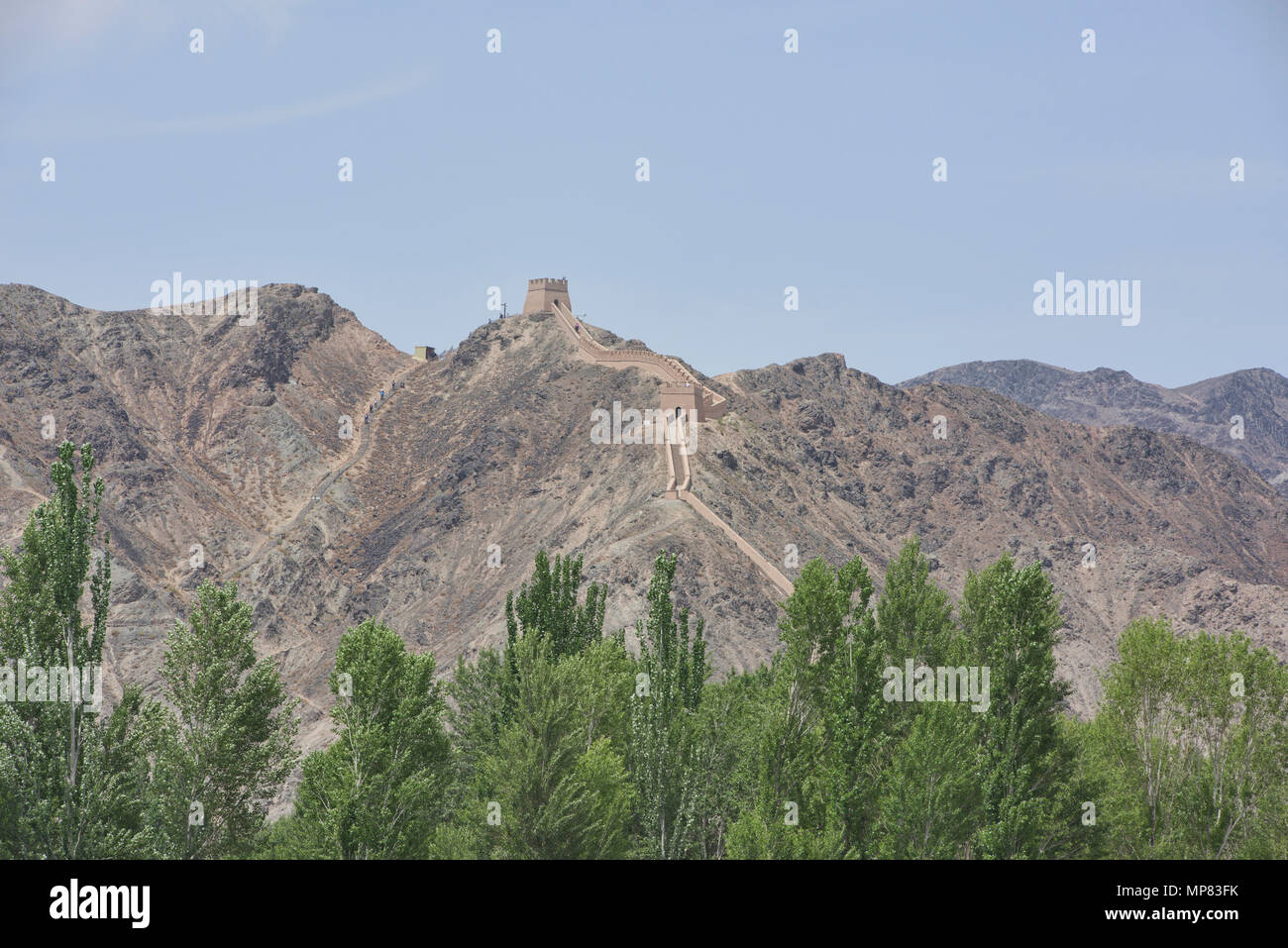 The Overhanging Great Wall, Jiayuguan, Gansu, China Stock Photo