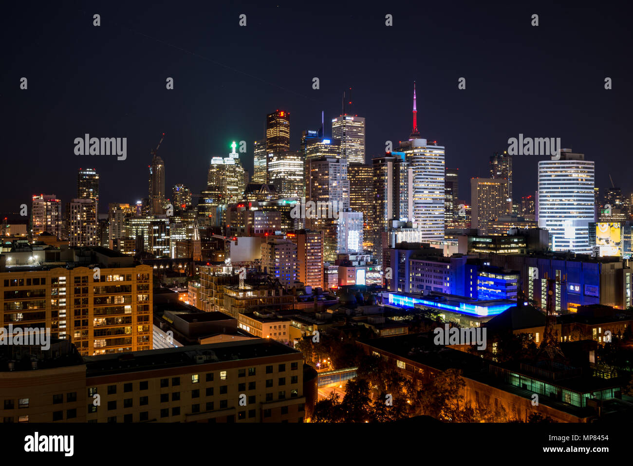 View of Toronto downtown at night Stock Photo - Alamy