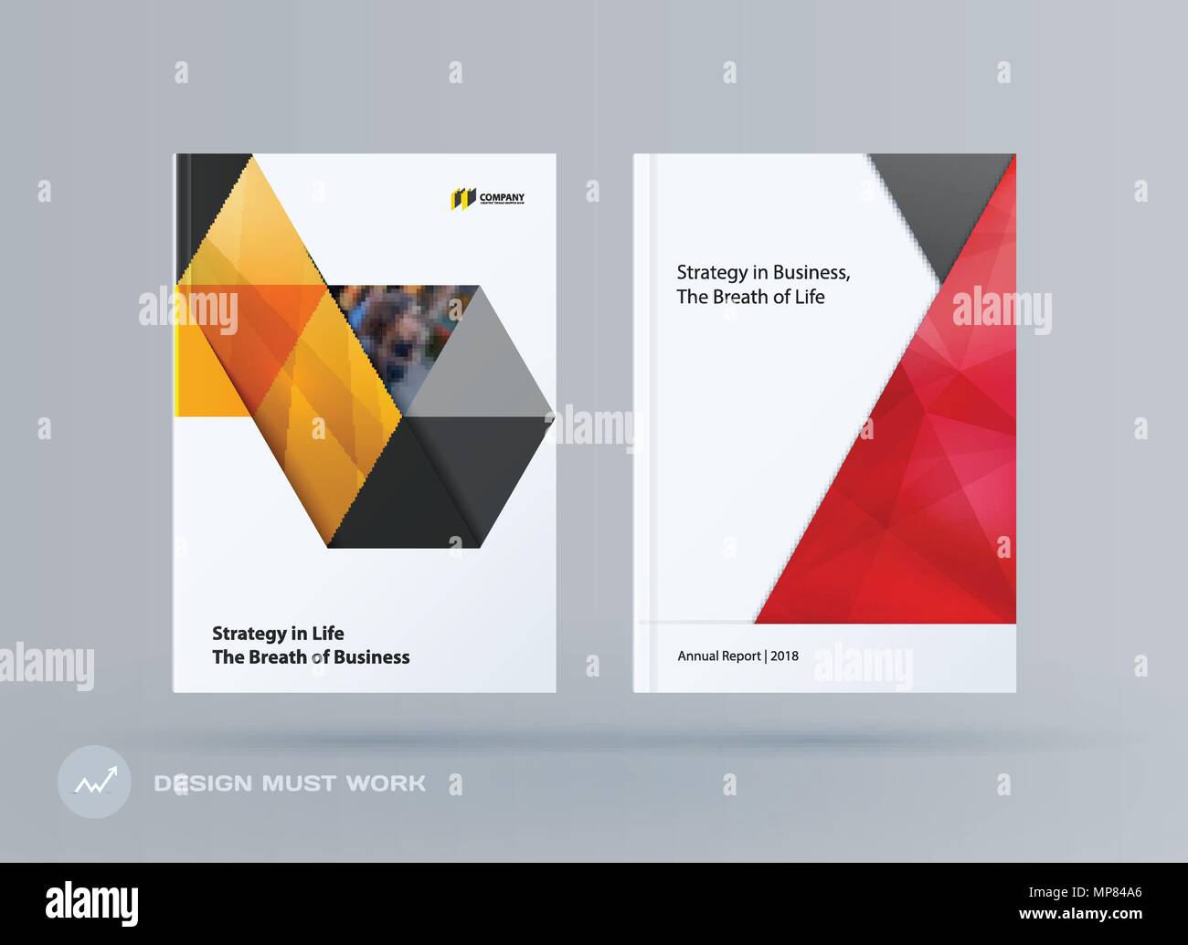 brochure design triangles template colourful modern abstract set