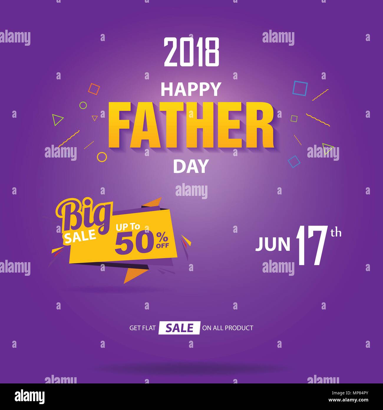 Happy Father Day Sale banner cover concept template design Stock Vector